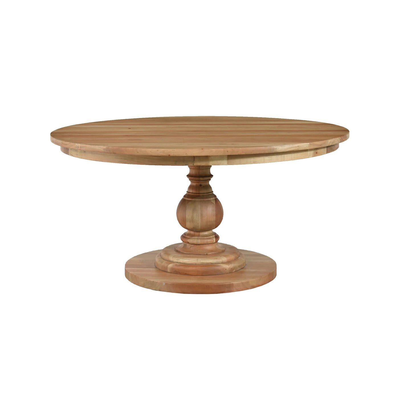 Table à manger ronde sur piédestal de 60 po - Finition bois fruitier