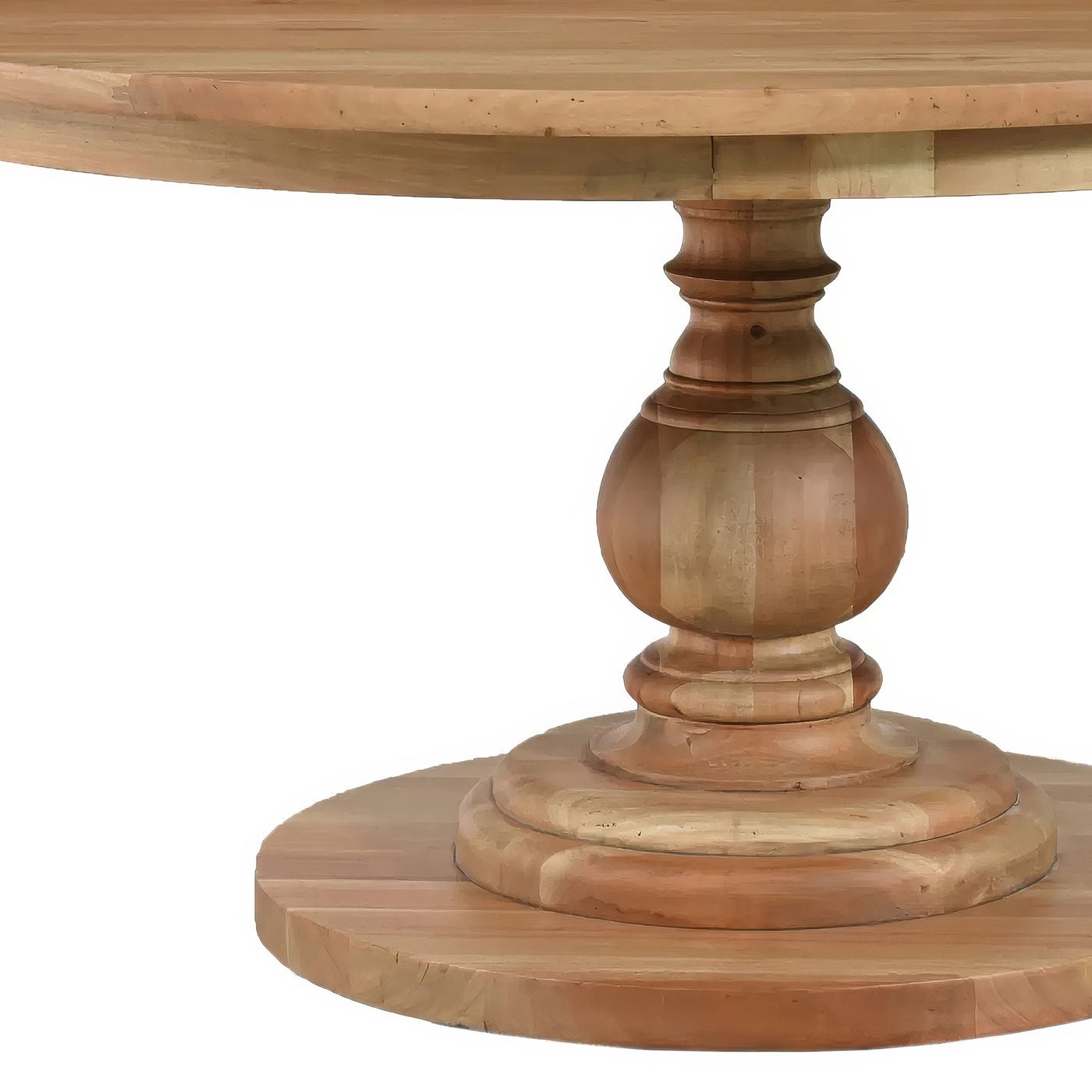 Table à manger ronde sur piédestal de 60 po - Finition bois fruitier