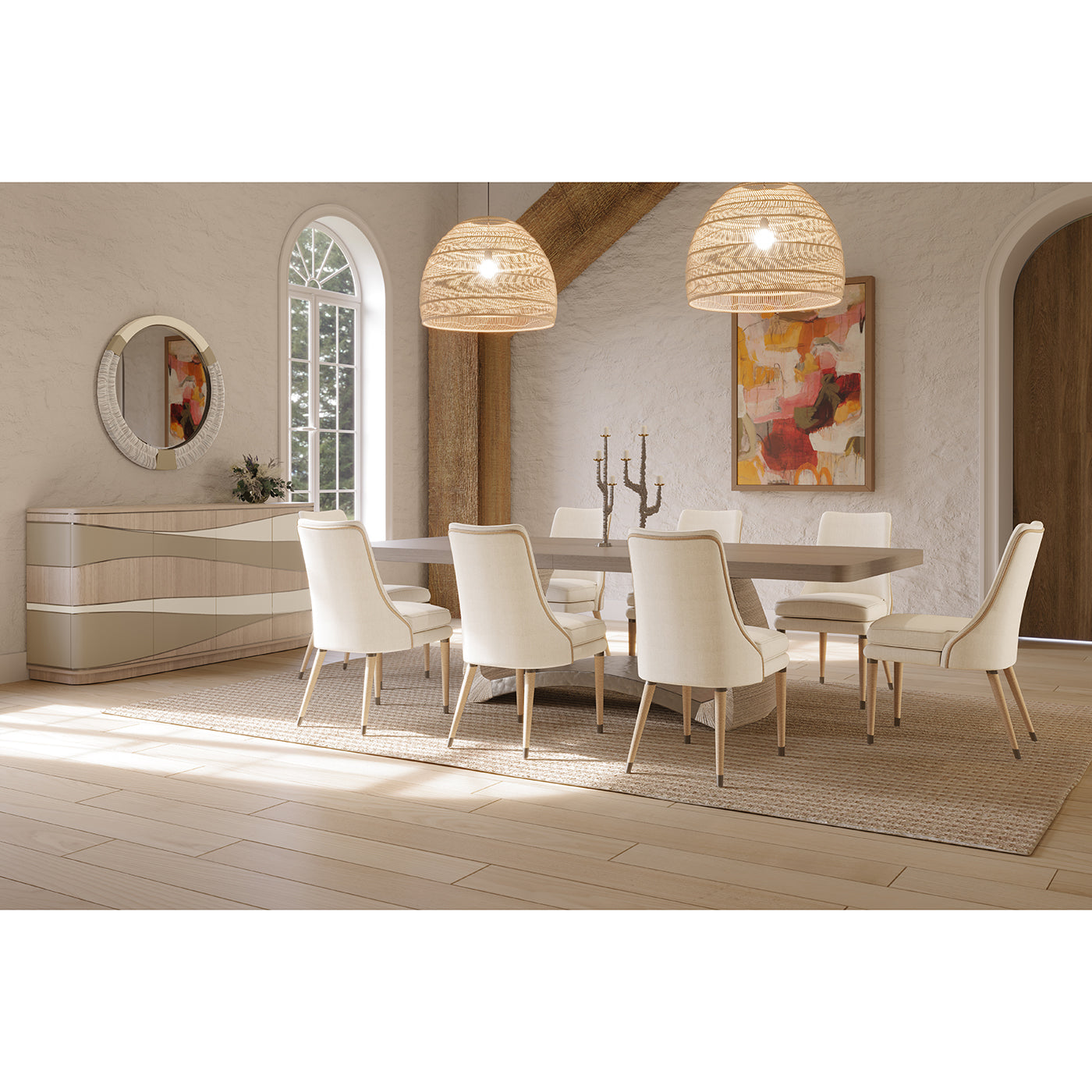 Organic Modern Linen Upholstered Side Chair