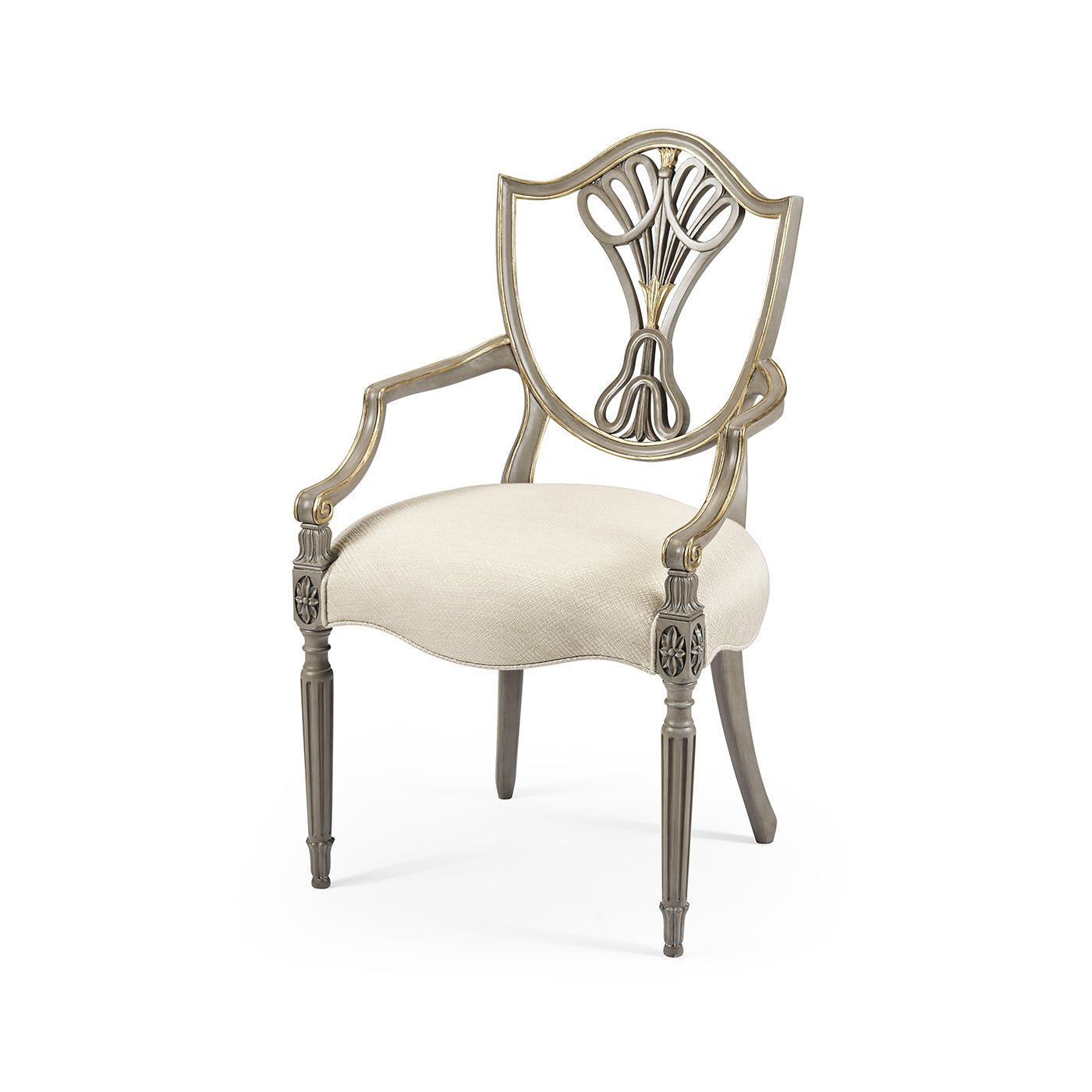 Antique Style Shield Back Dining Arm Chair