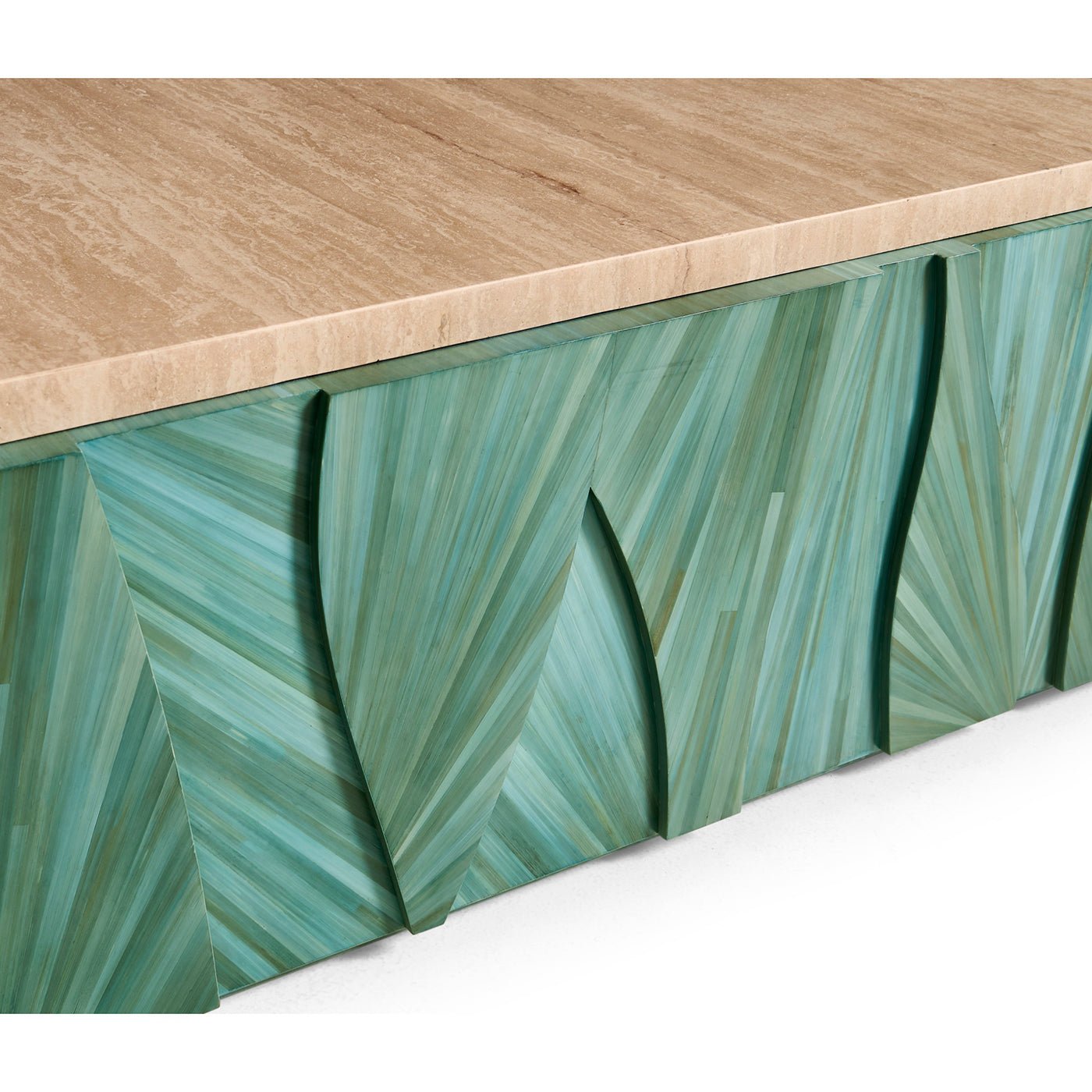 Aqua Mist Square Marble Top Coffee Table