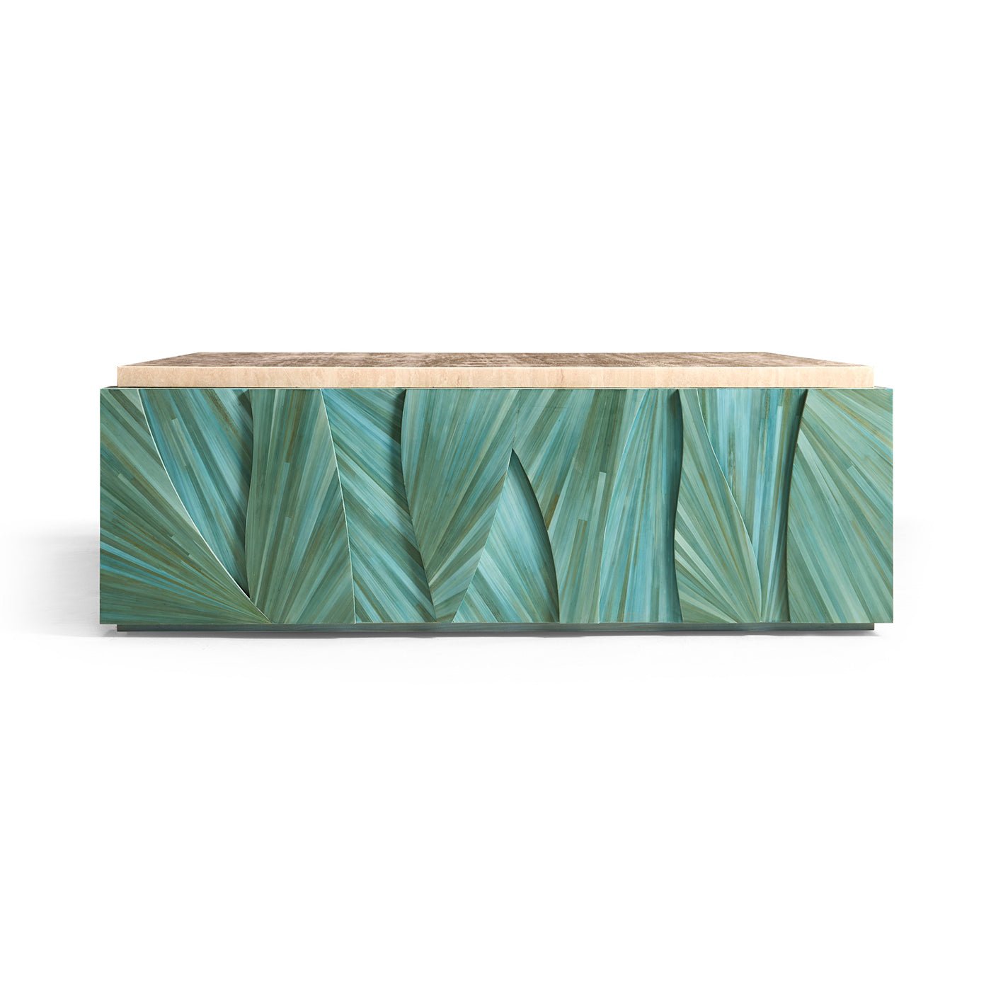 Aqua Mist Square Marble Top Coffee Table