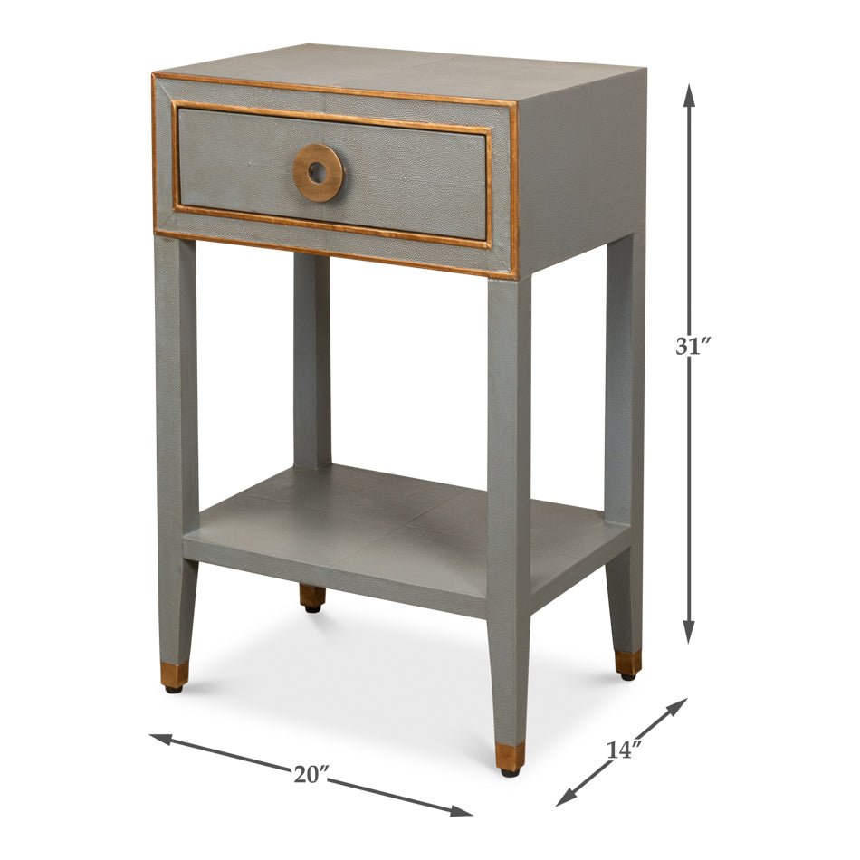 Art Deco Grey Nightstand