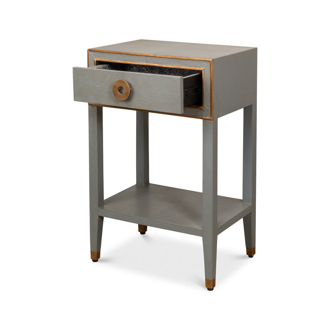 Art Deco Grey Nightstand