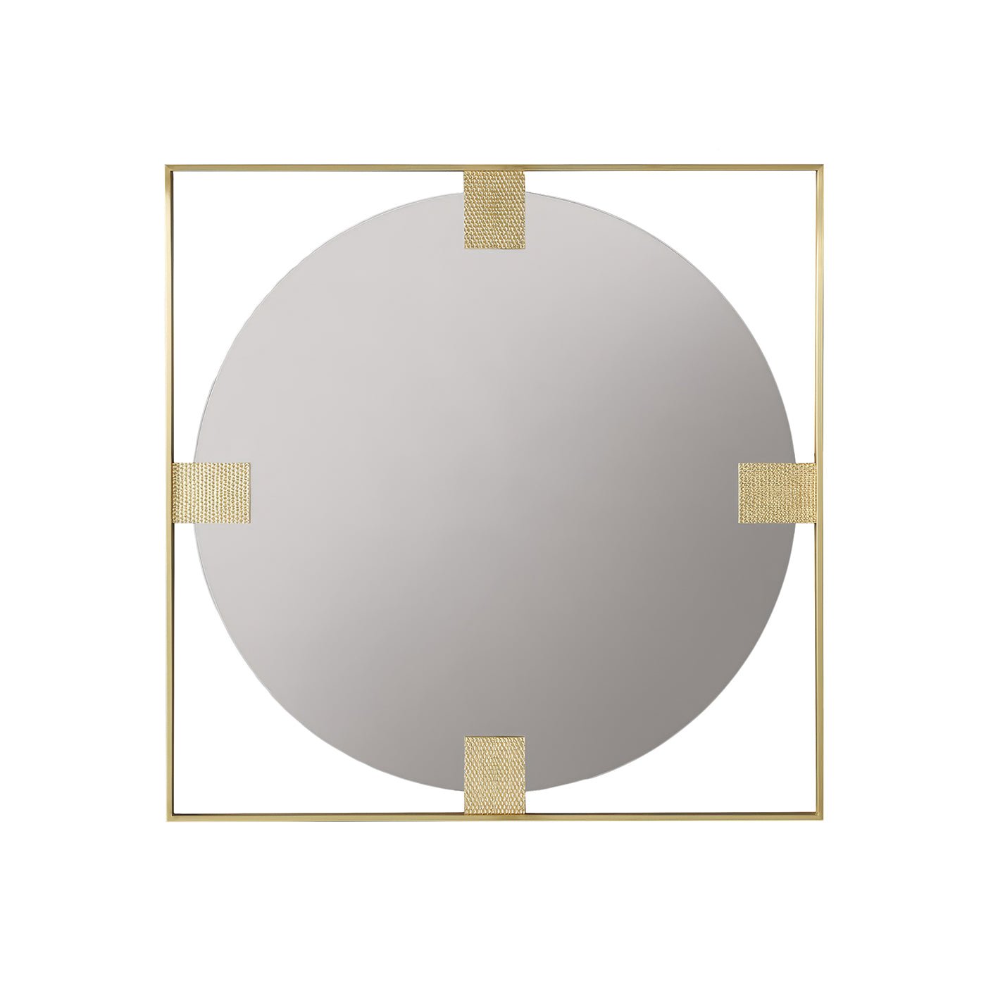Art Deco Square Brass Mirror