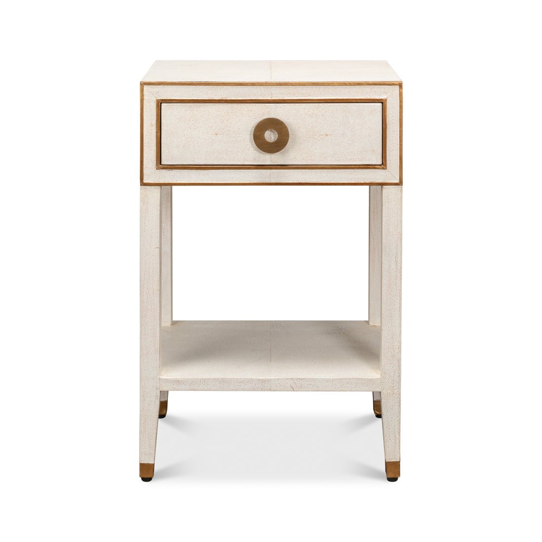 Art Deco White Nightstand