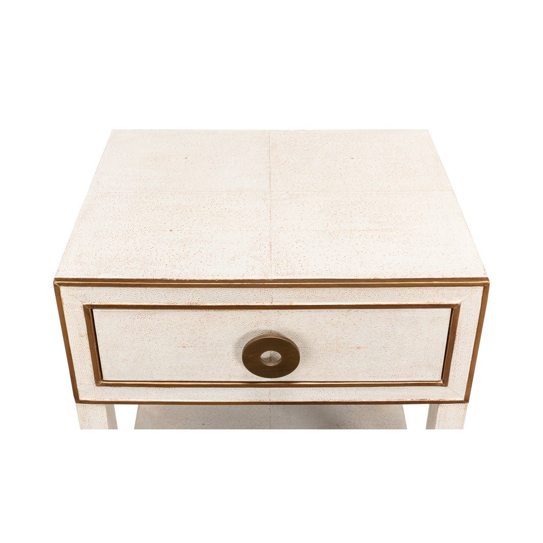 Art Deco White Nightstand