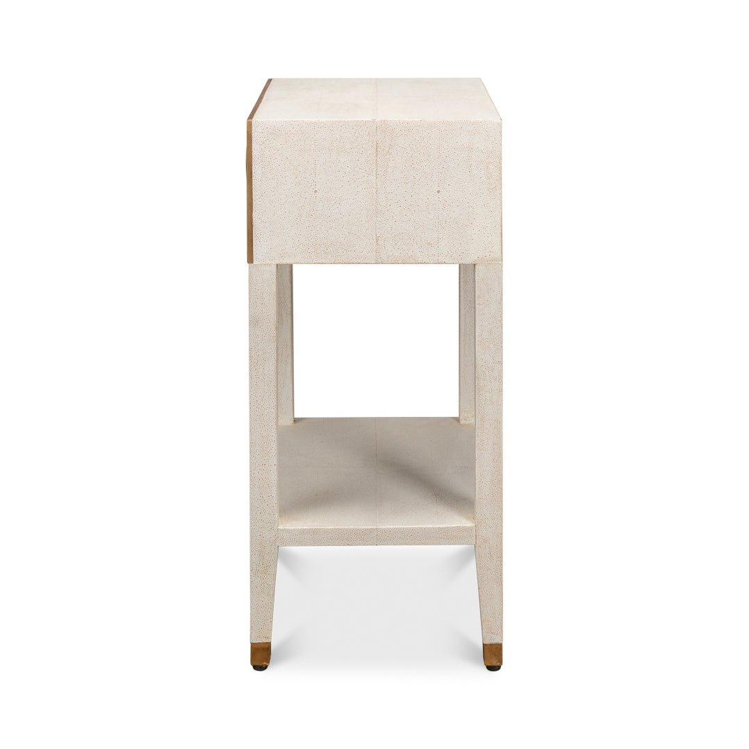 Art Deco White Nightstand