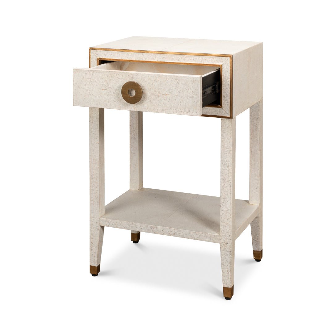 Art Deco White Nightstand