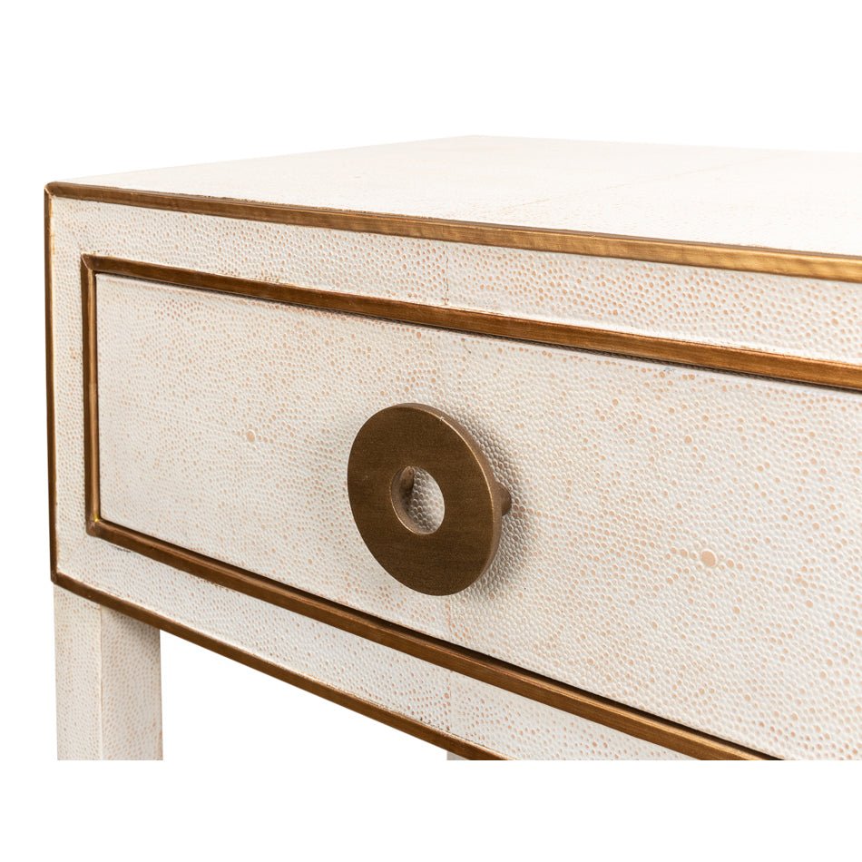 Art Deco White Nightstand