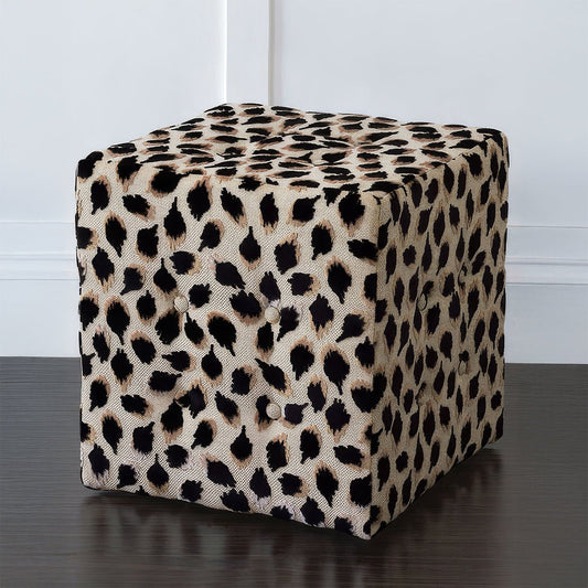 Pouf cube Ocelot noir