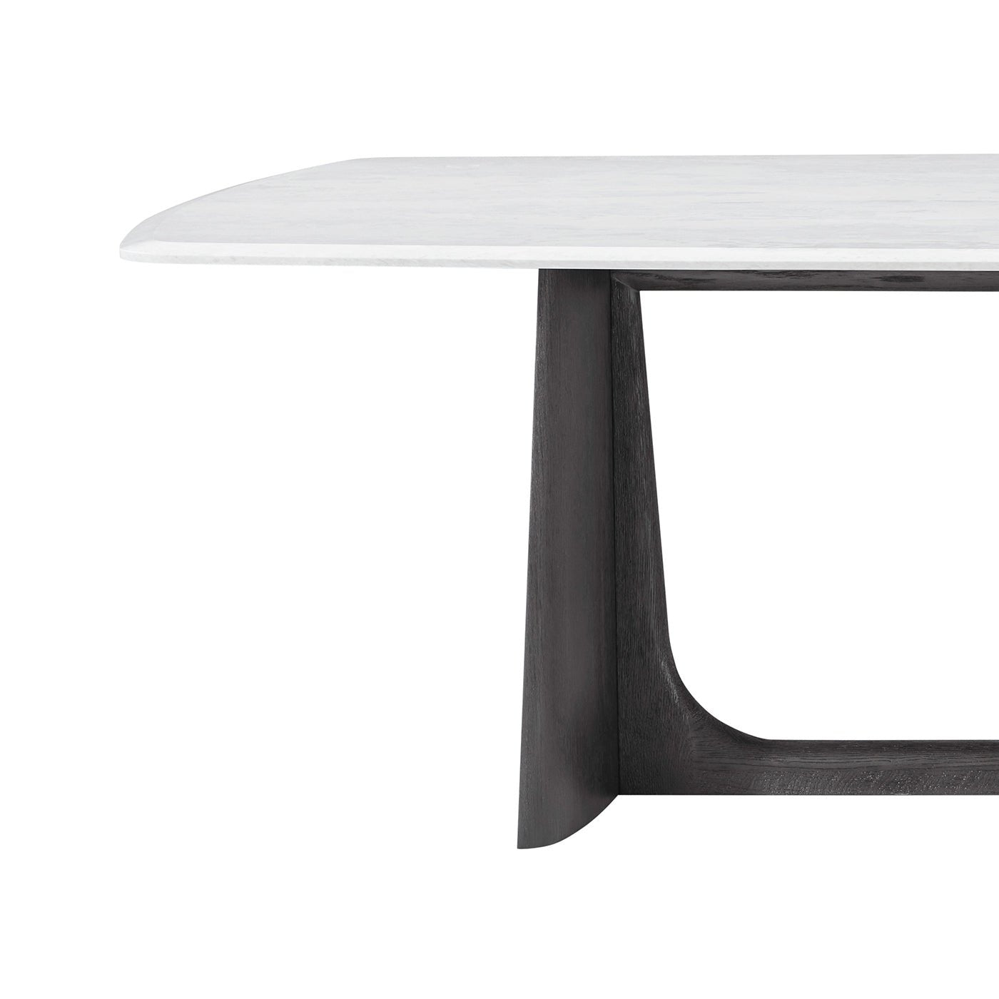 Charcoal Oak Modern Quartz Top Dining Table