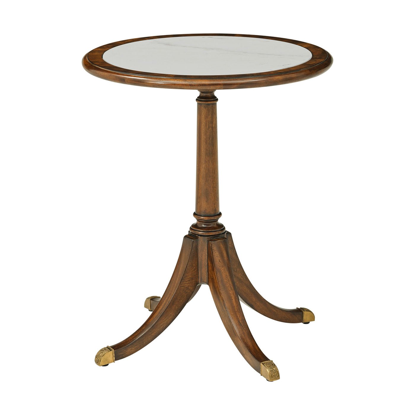 Table d'appoint ronde classique avec plateau en marbre