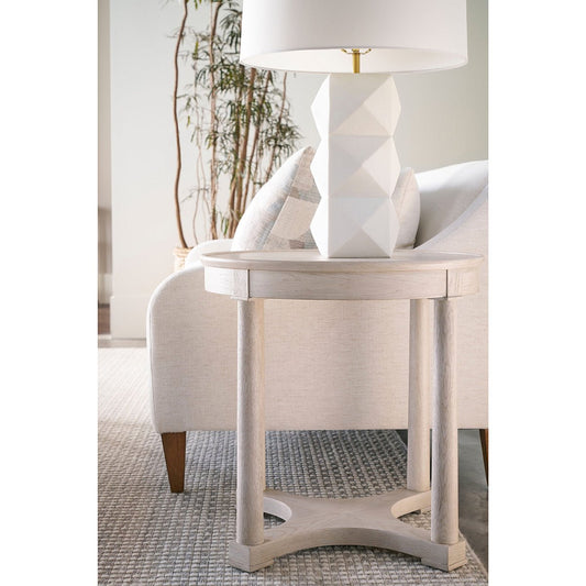 Table d'appoint ronde blanche classique