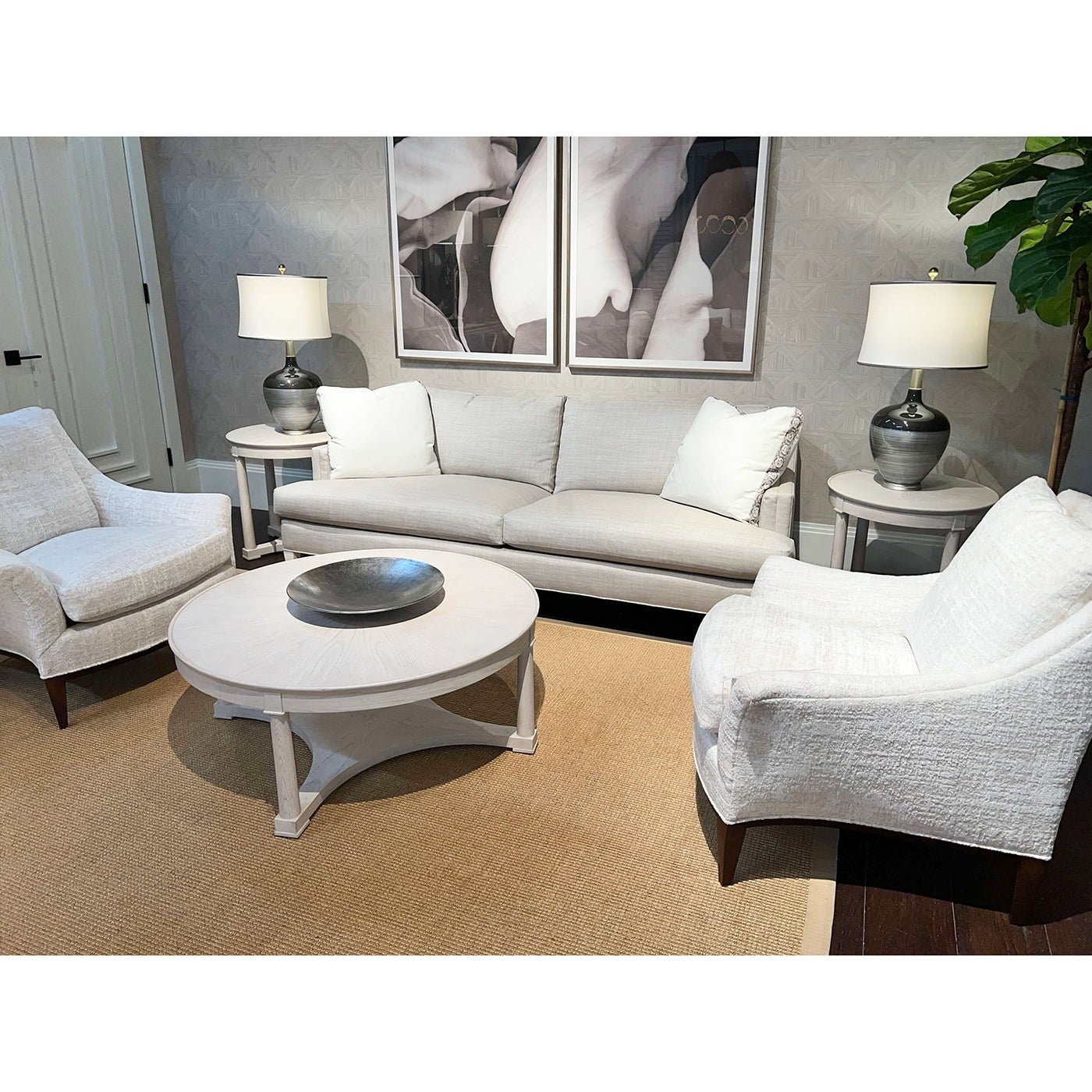 Table d'appoint ronde blanche classique