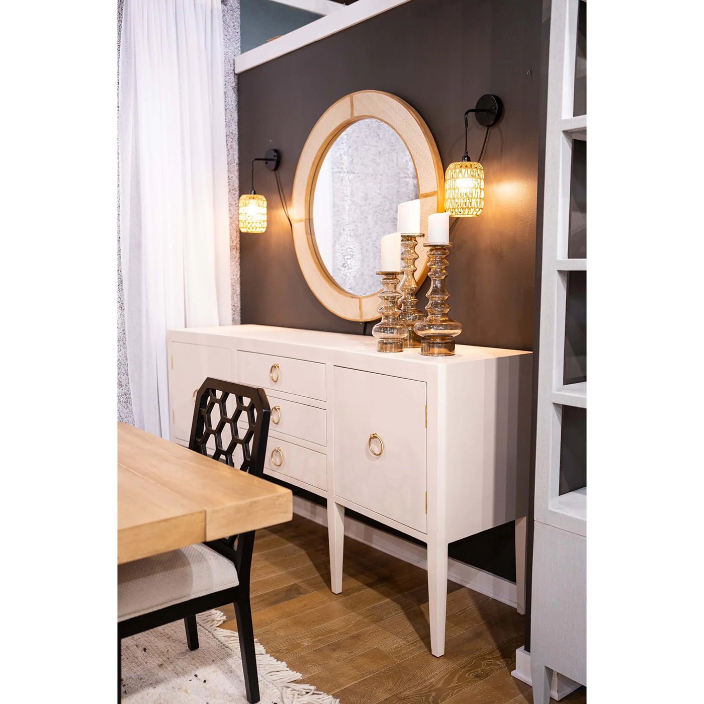Buffet moderne concave - Lin crème