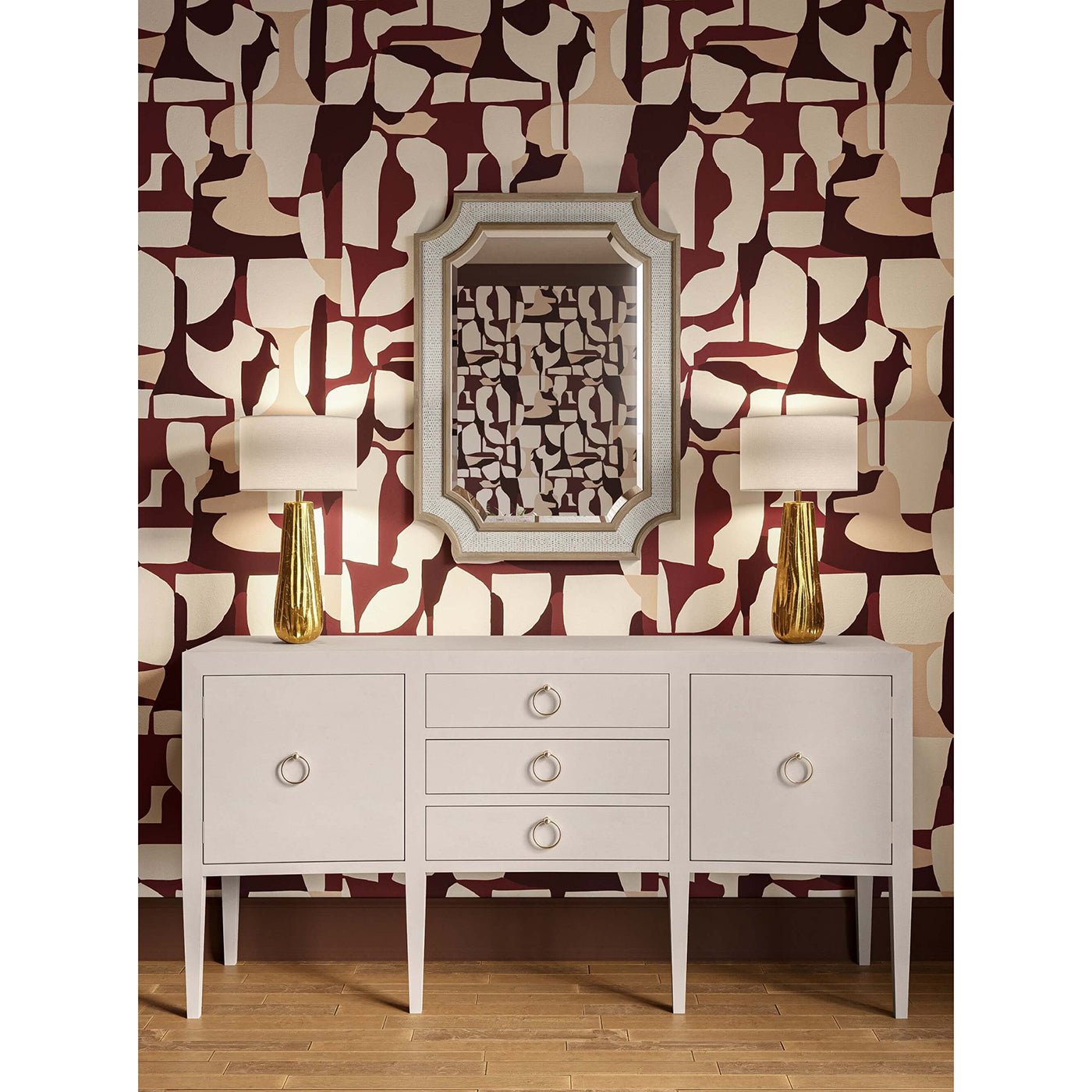 Buffet moderne concave - Lin crème