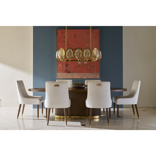 Table à manger ovale sombre Hollywood Regency