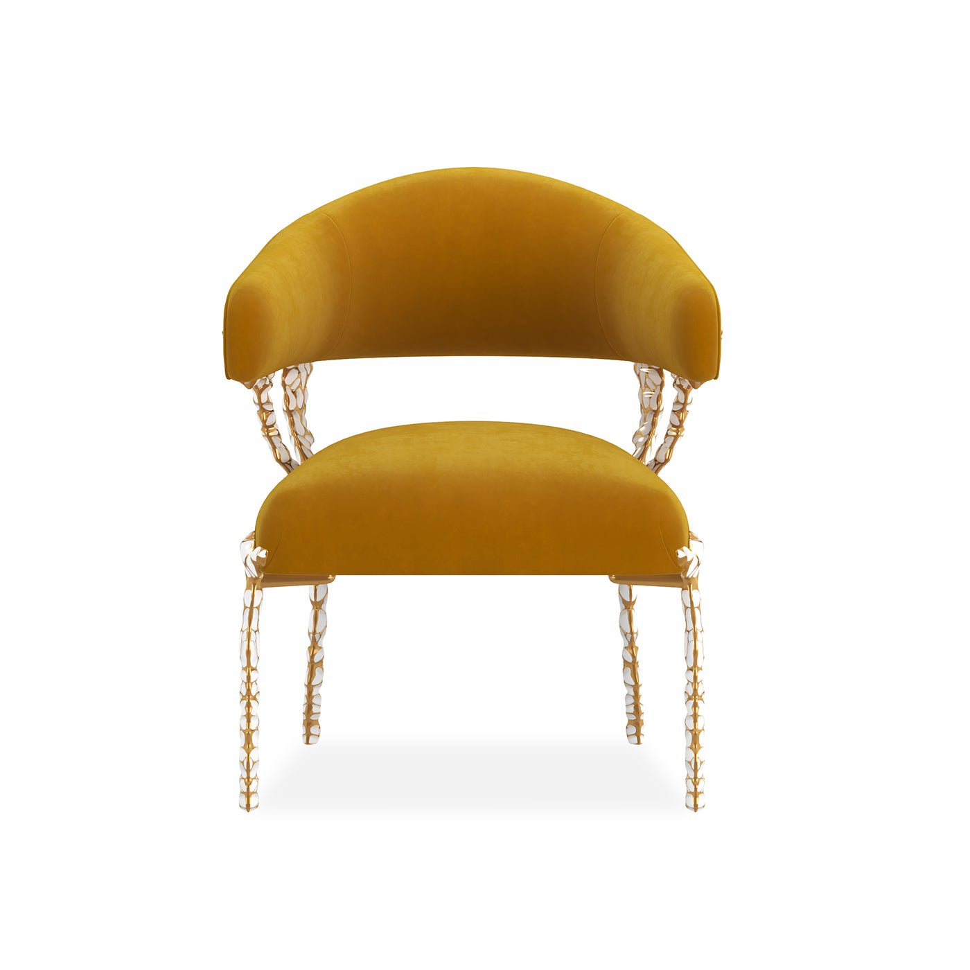 Chaise moderne éblouissante en velours doré