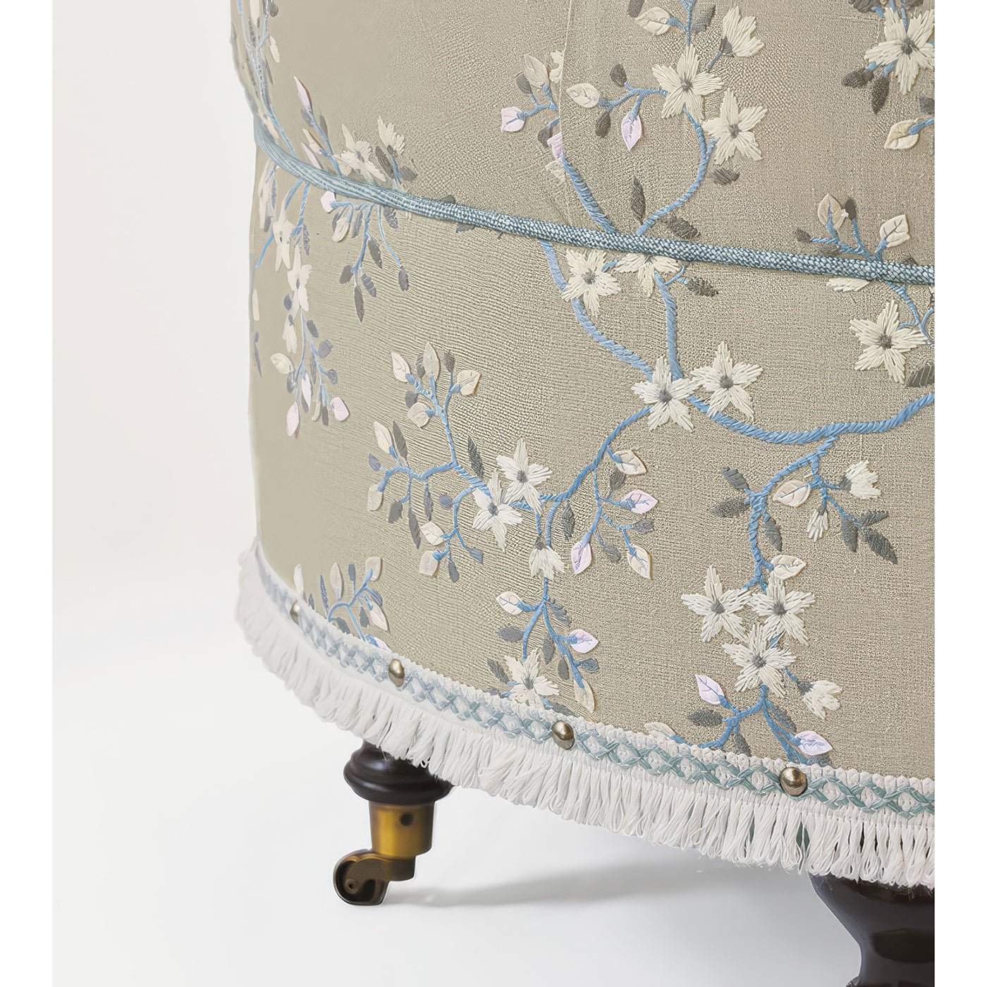 Pouf rond brodé