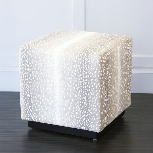 Pouf cube gris fauve