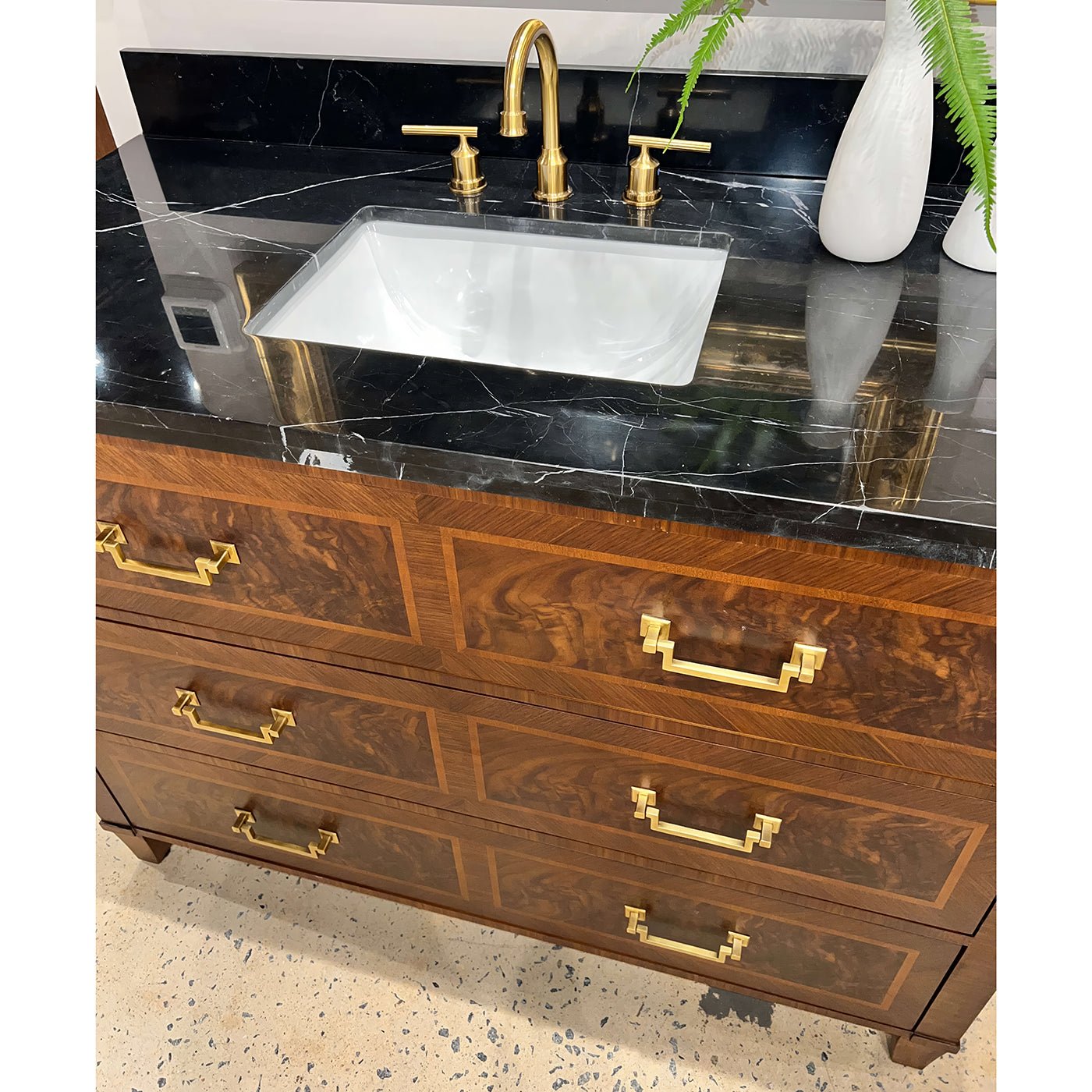 French Bathroom Vanity Dark