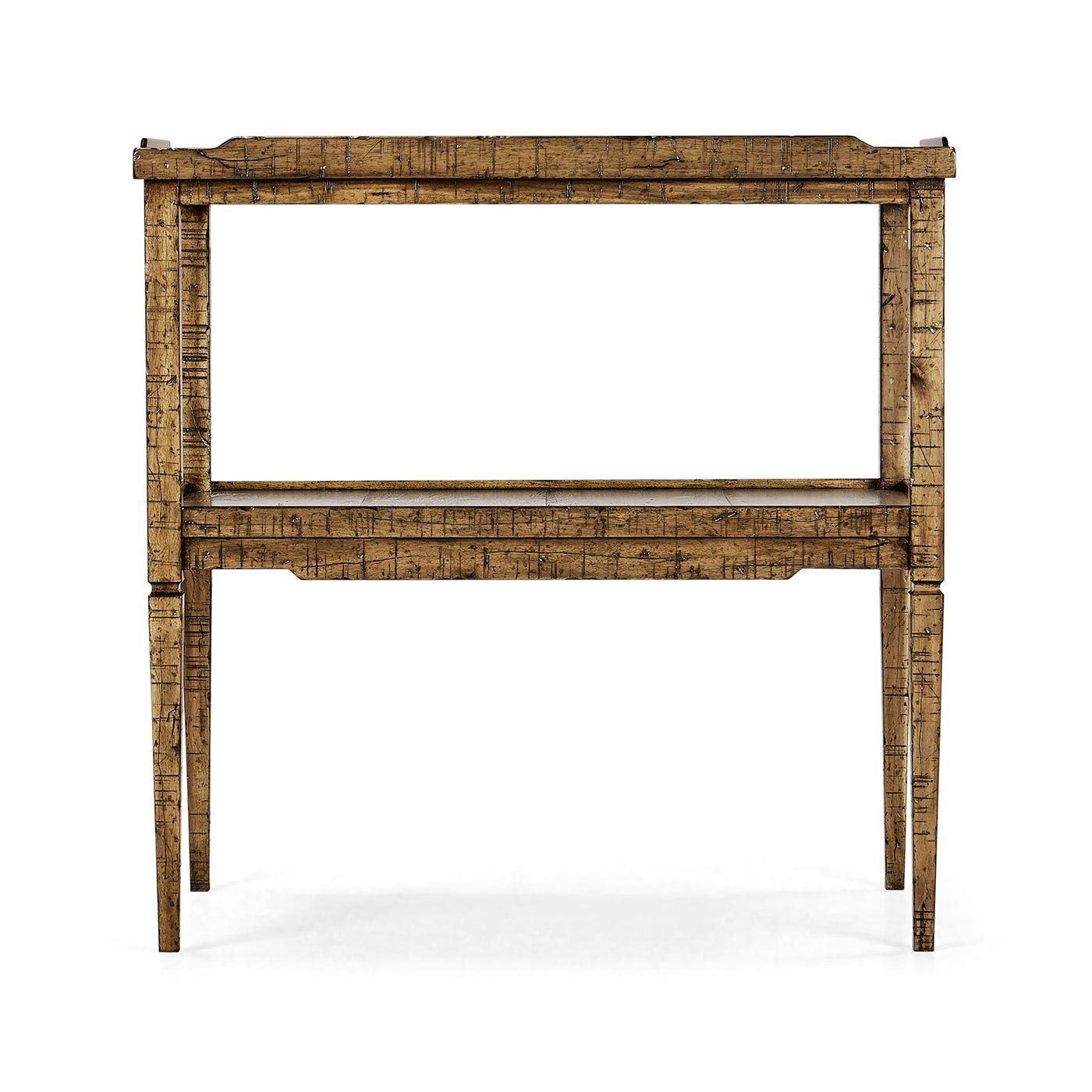 French Country End Table - Medium Brown