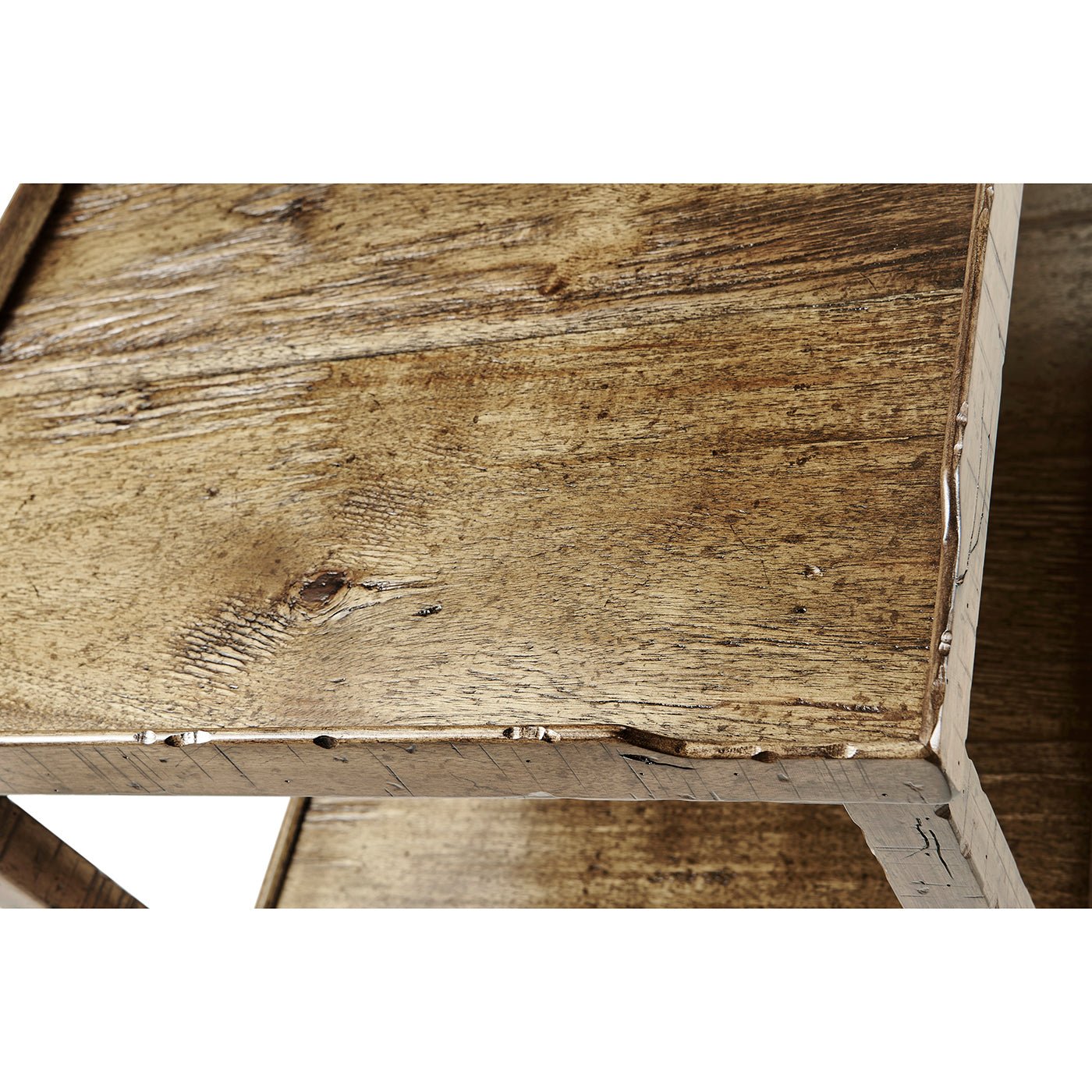 French Country End Table - Medium Brown