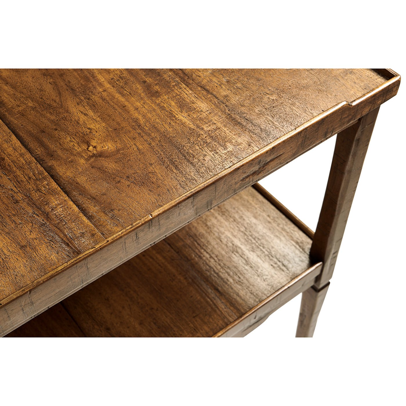 French Country End Table - Walnut Finish