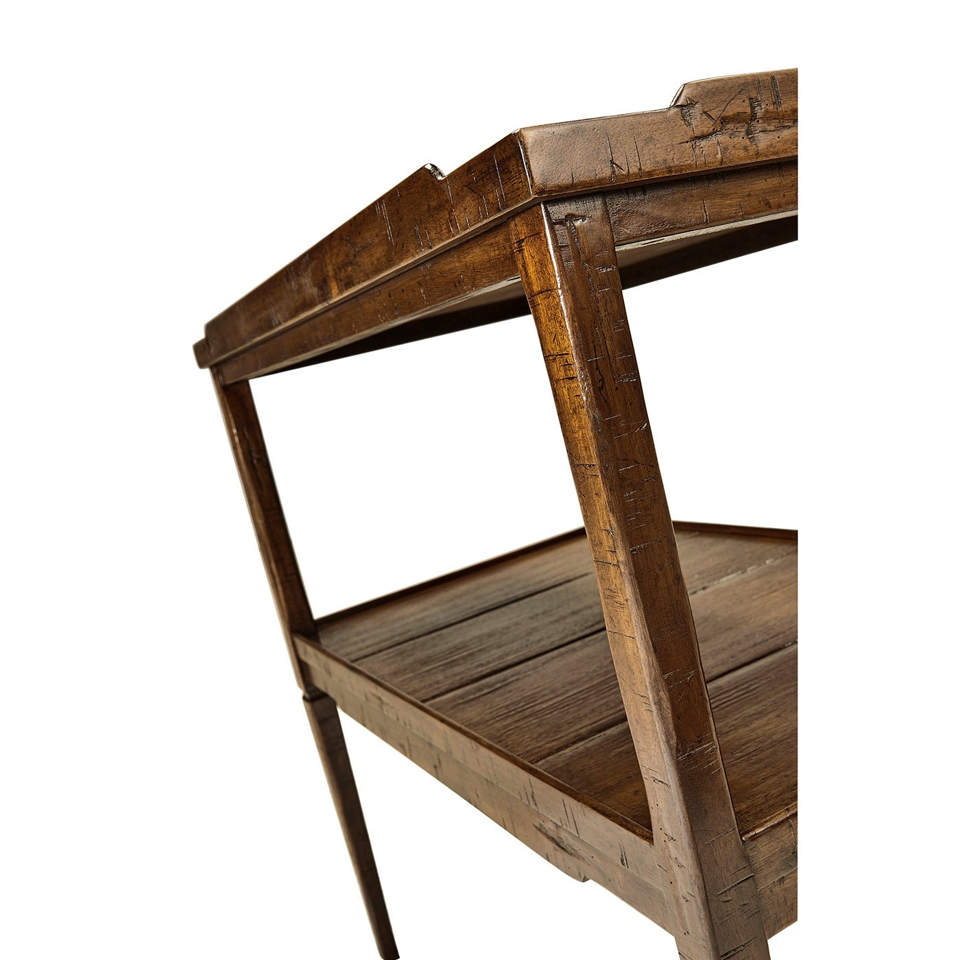 French Country End Table - Walnut Finish