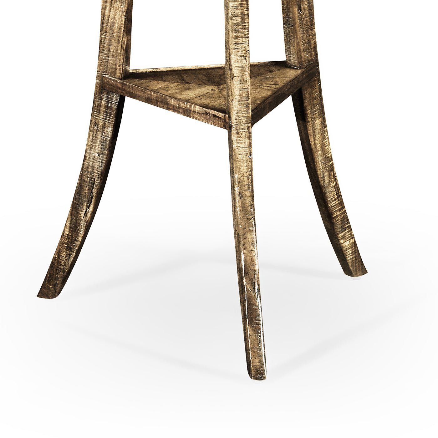 French Country Round End Table - Medium Brown
