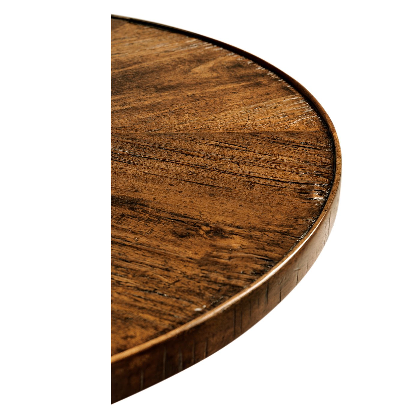 French Country Round End Table - Walnut Finish