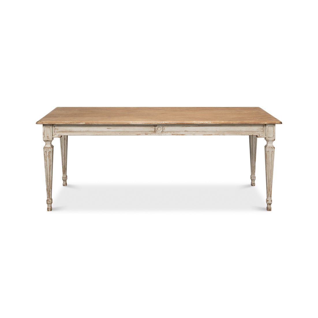 Table de salle à manger provinciale française grise