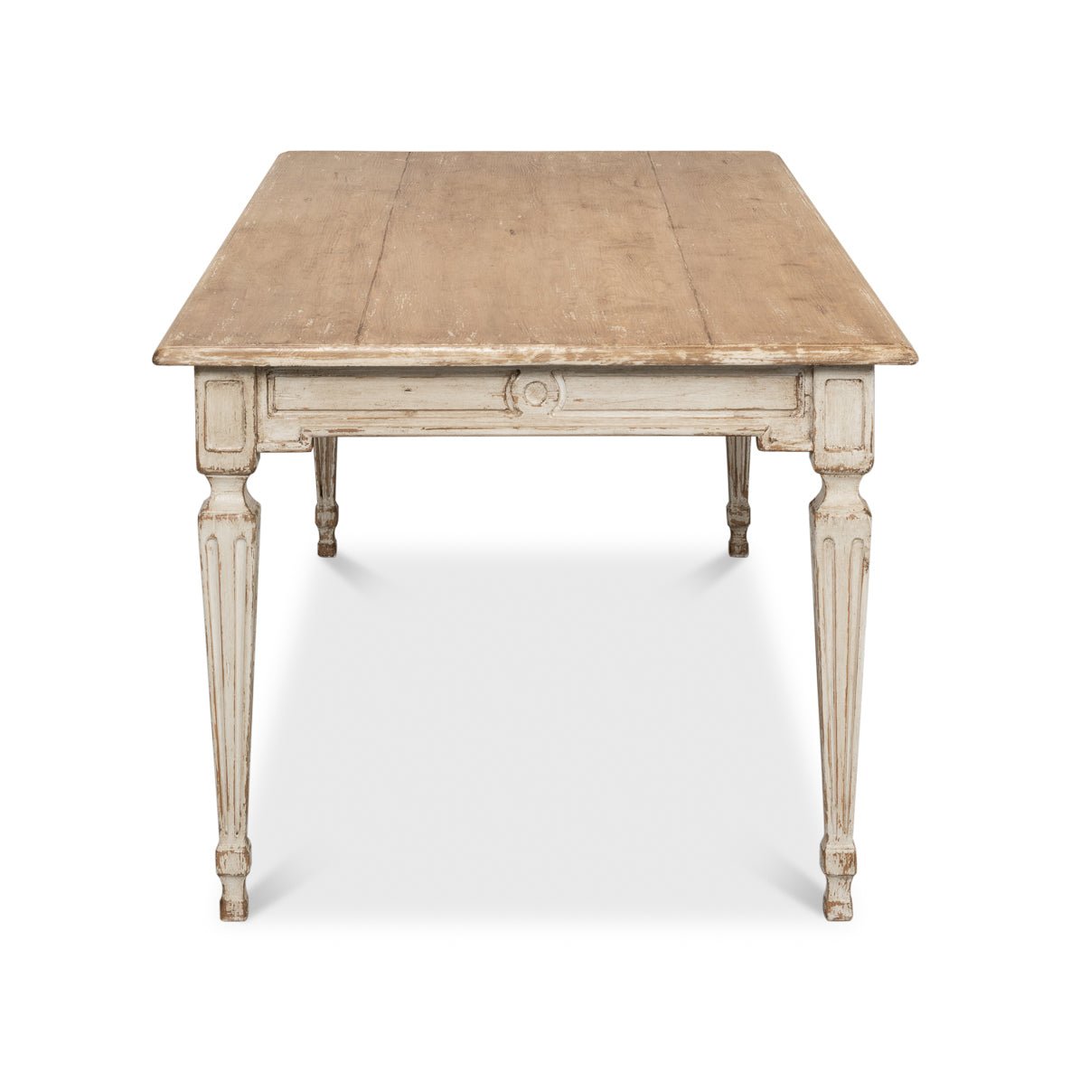 Table de salle à manger provinciale française grise
