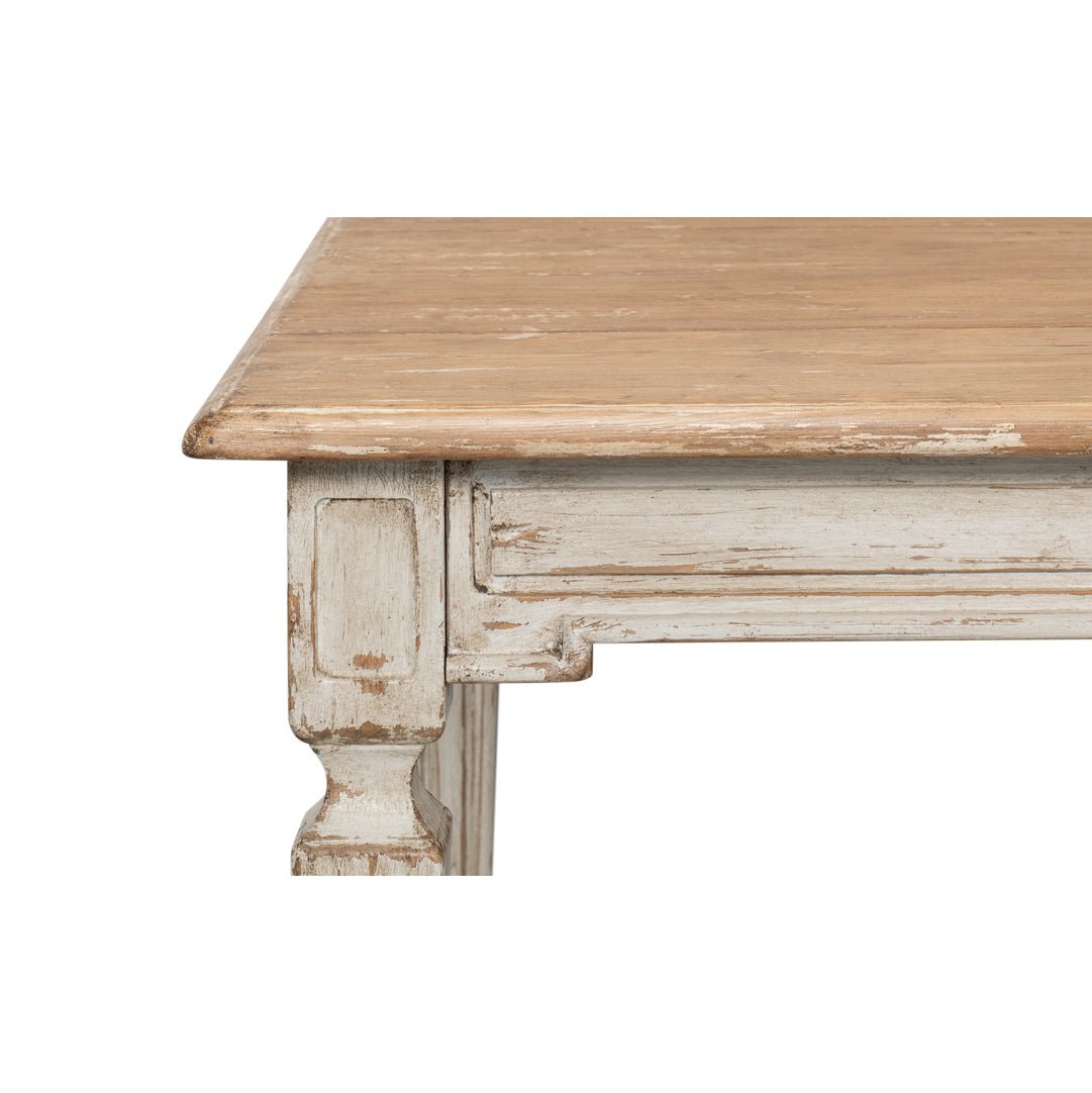 Table de salle à manger provinciale française grise
