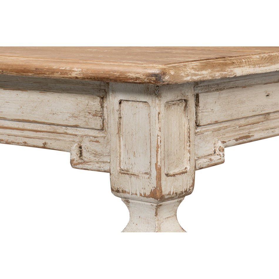 Table de salle à manger provinciale française grise