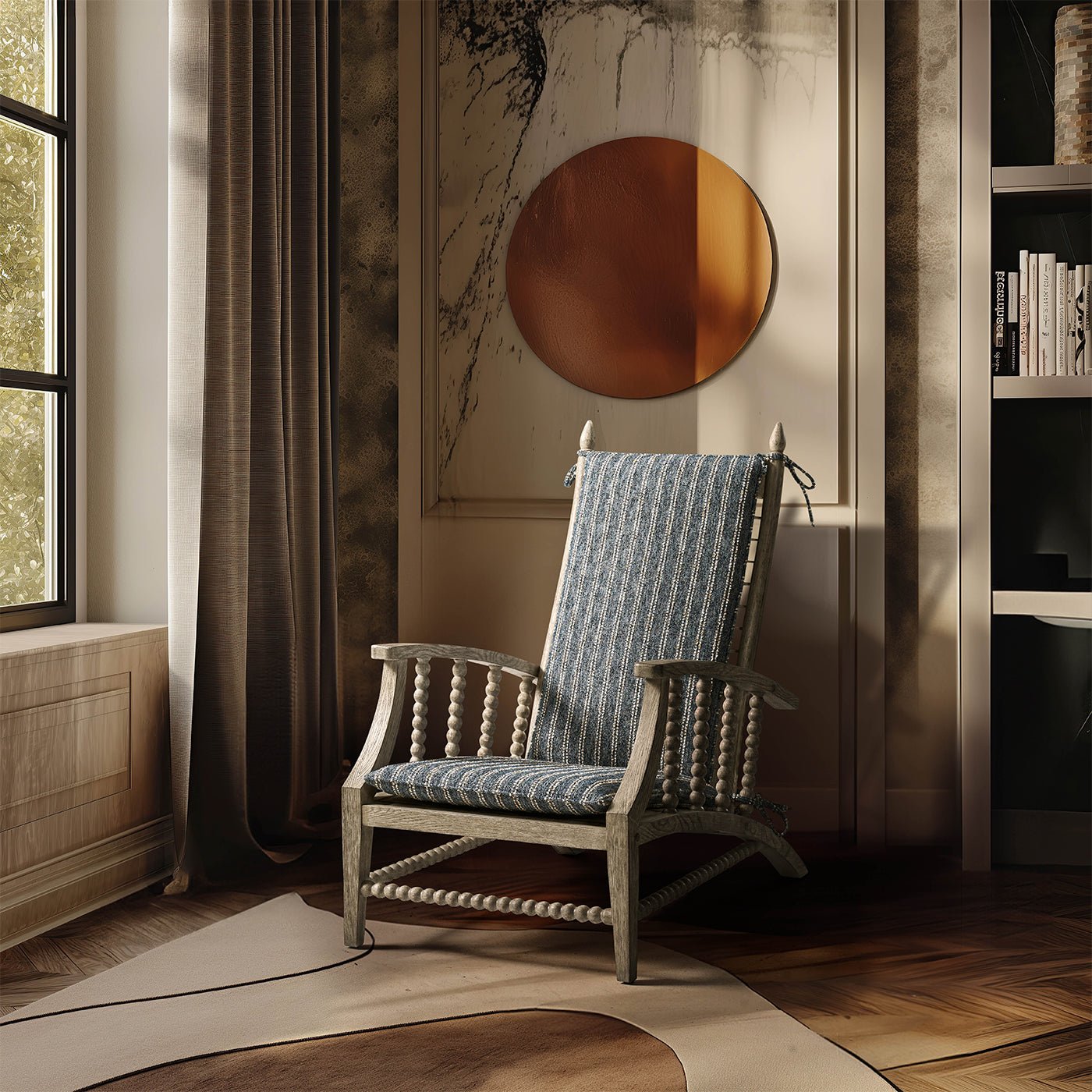 Greyed Oak Country Lounge Chair