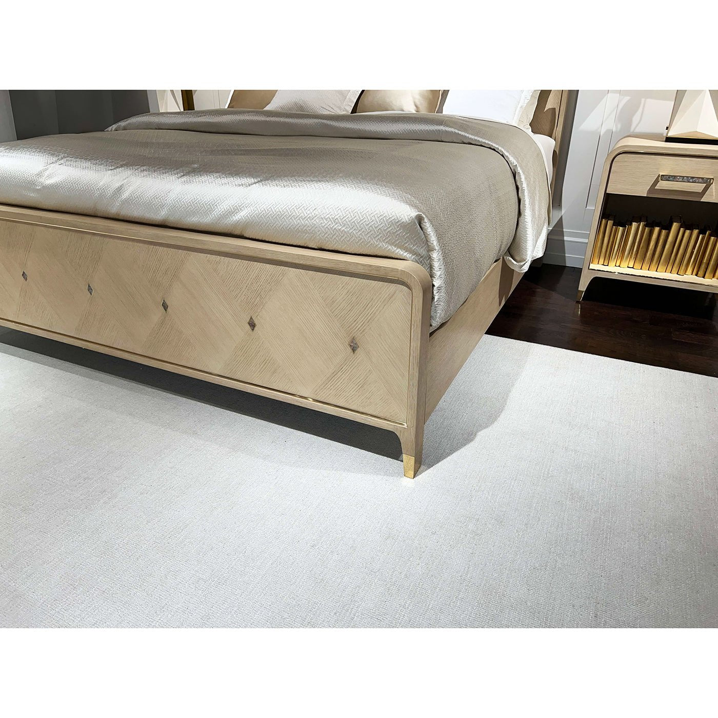 Lit King Size Hollywood Regency - Finition claire