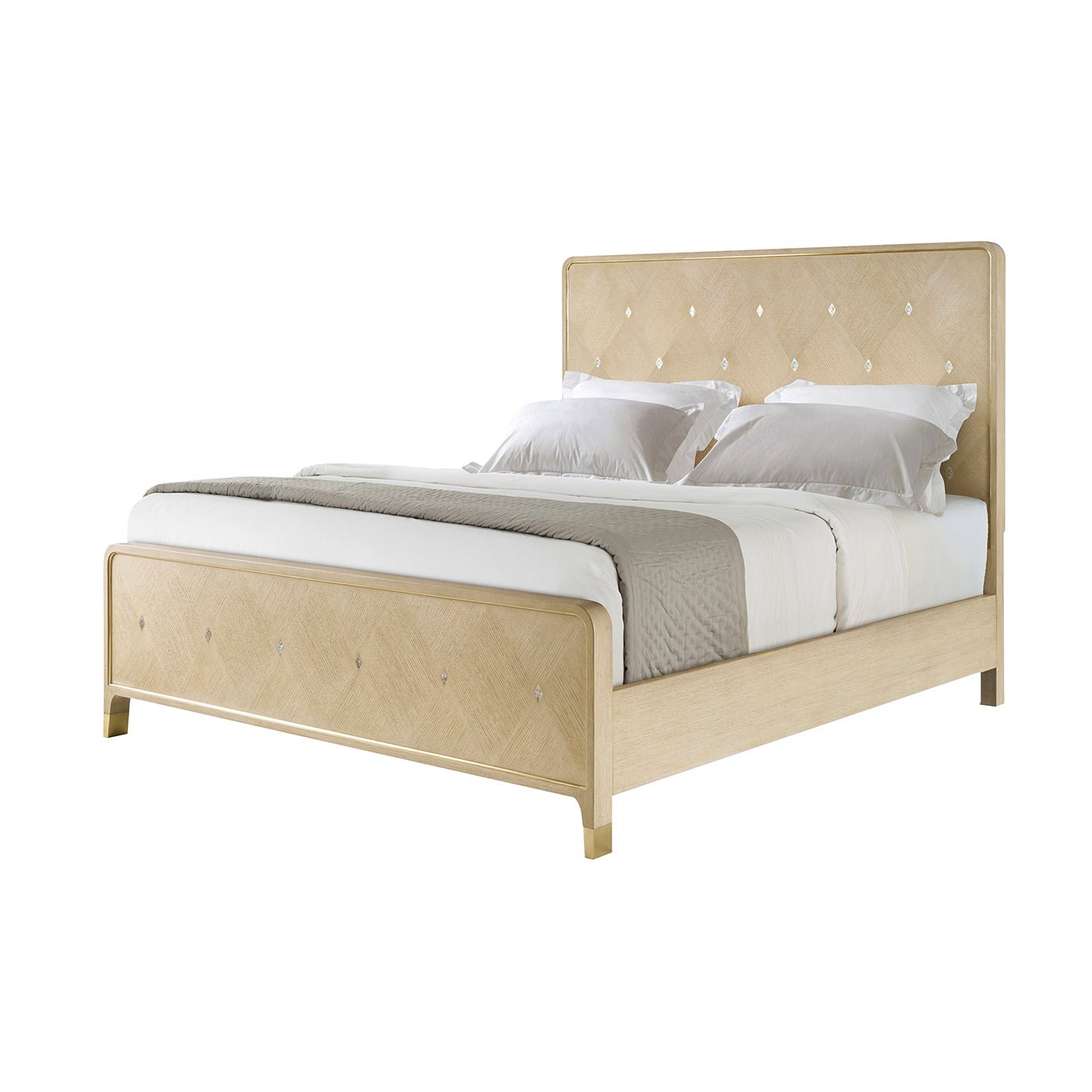 Lit King Size Hollywood Regency - Finition claire