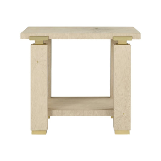 Table d'appoint minimaliste Hollywood Regency - Finition claire