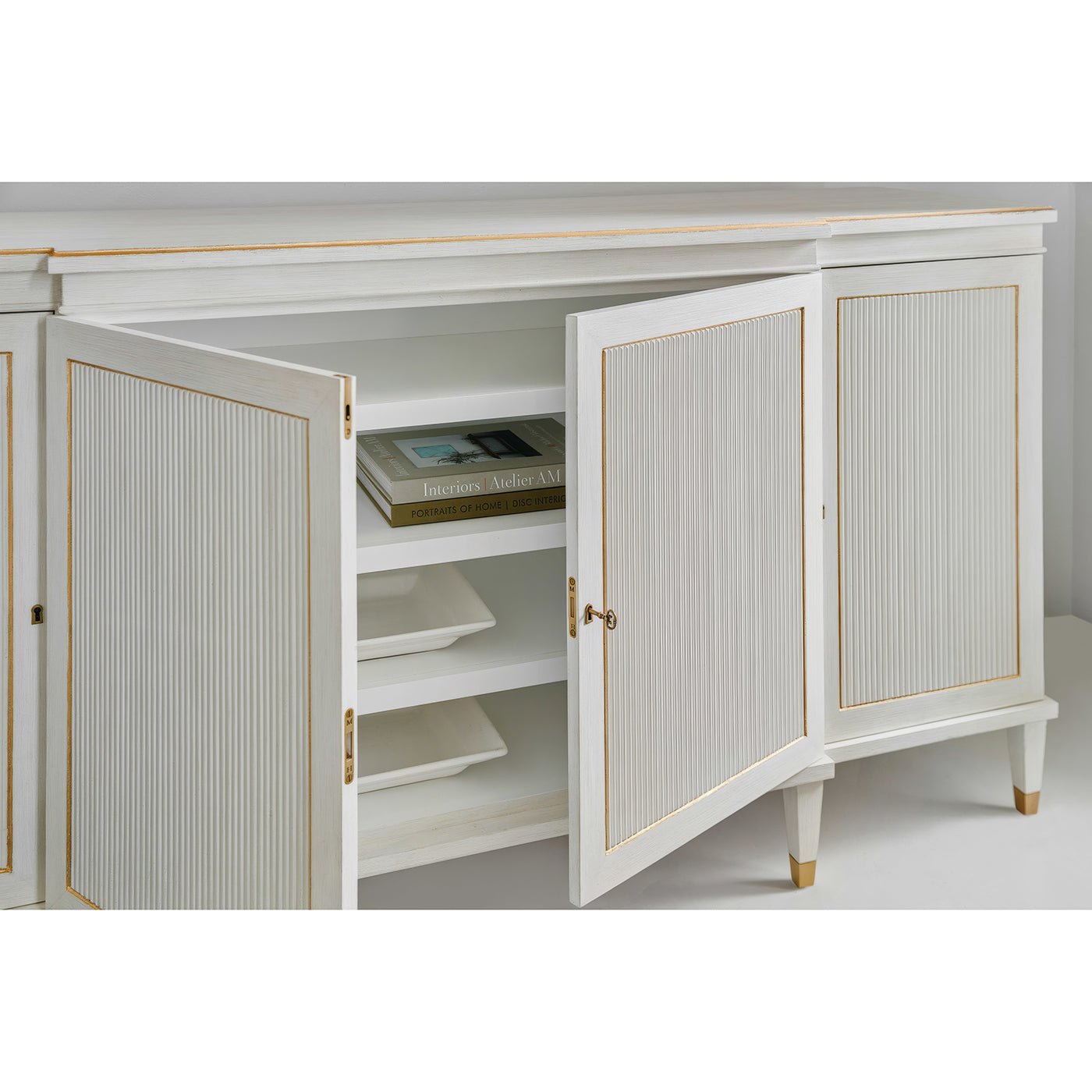 Large Regency Parcel Gilt Credenza