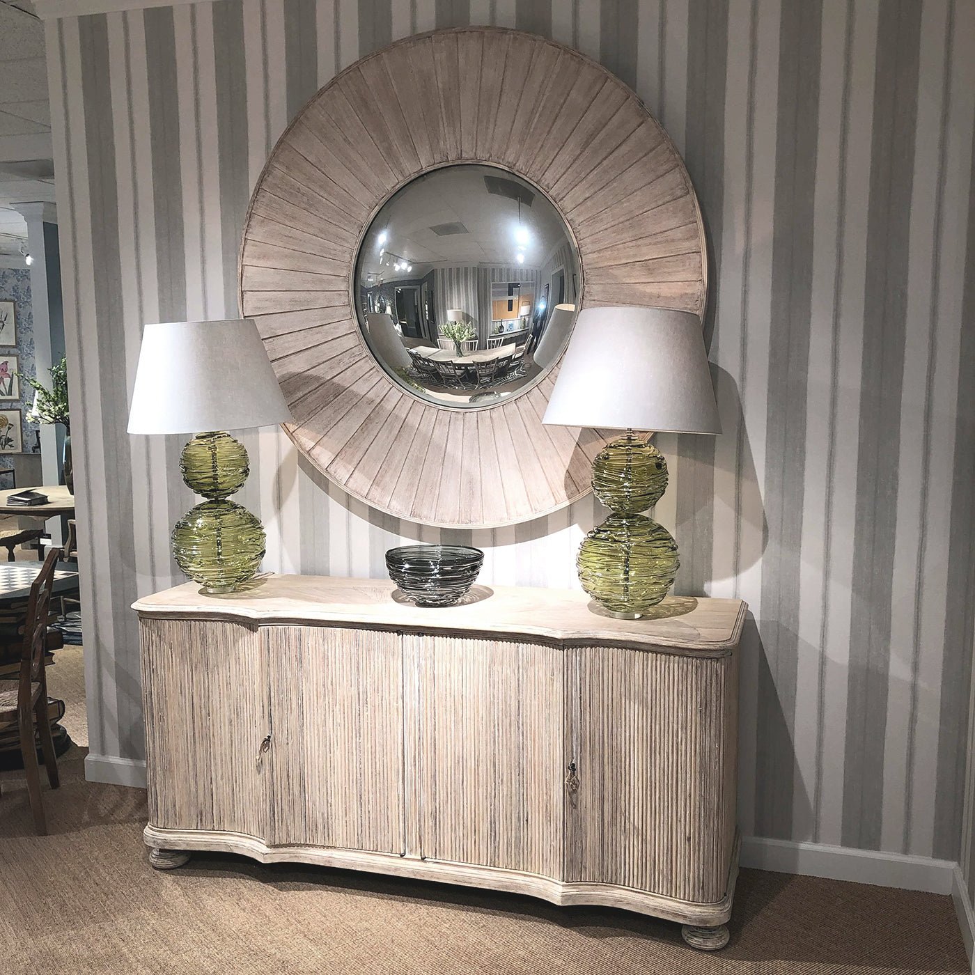 Large Rustic Round Mirror