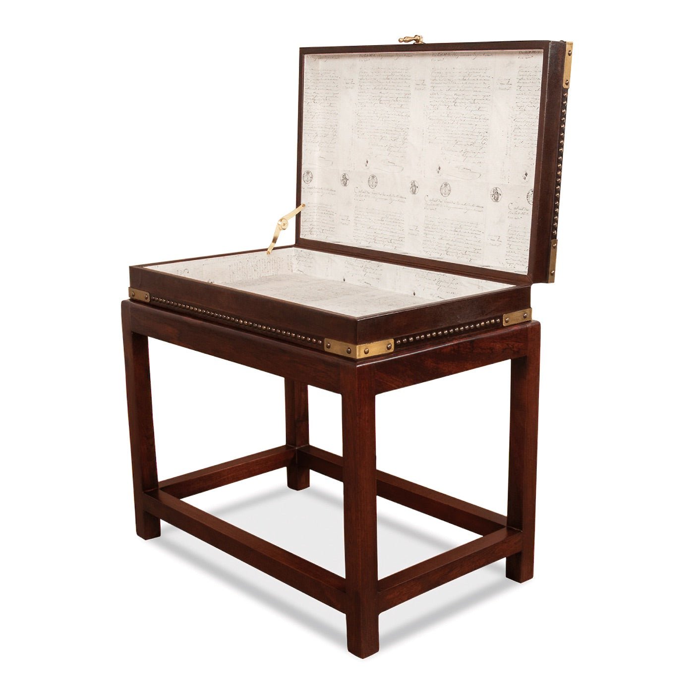Coffret en cuir sur pied