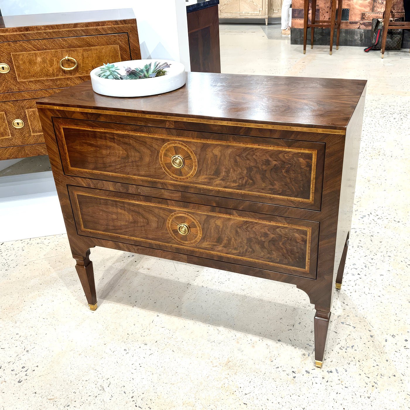 Louis XVI Style Inlaid Bedside Chest
