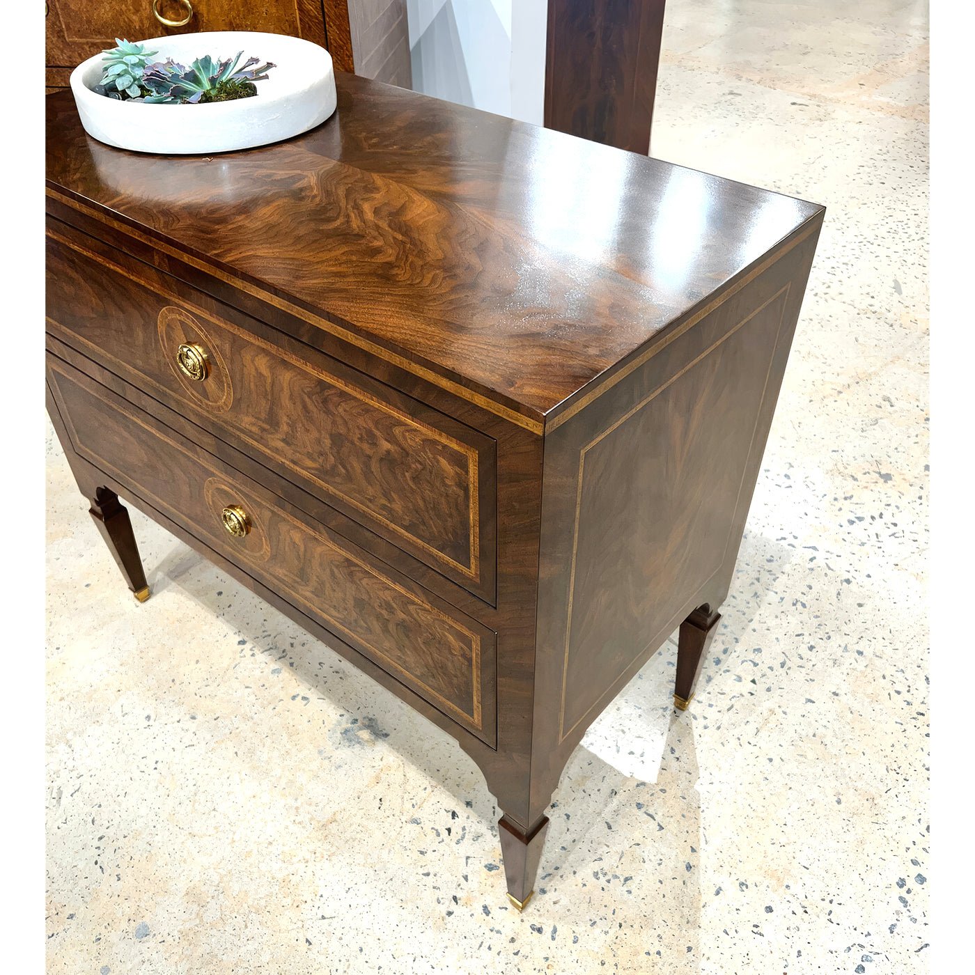Louis XVI Style Inlaid Bedside Chest
