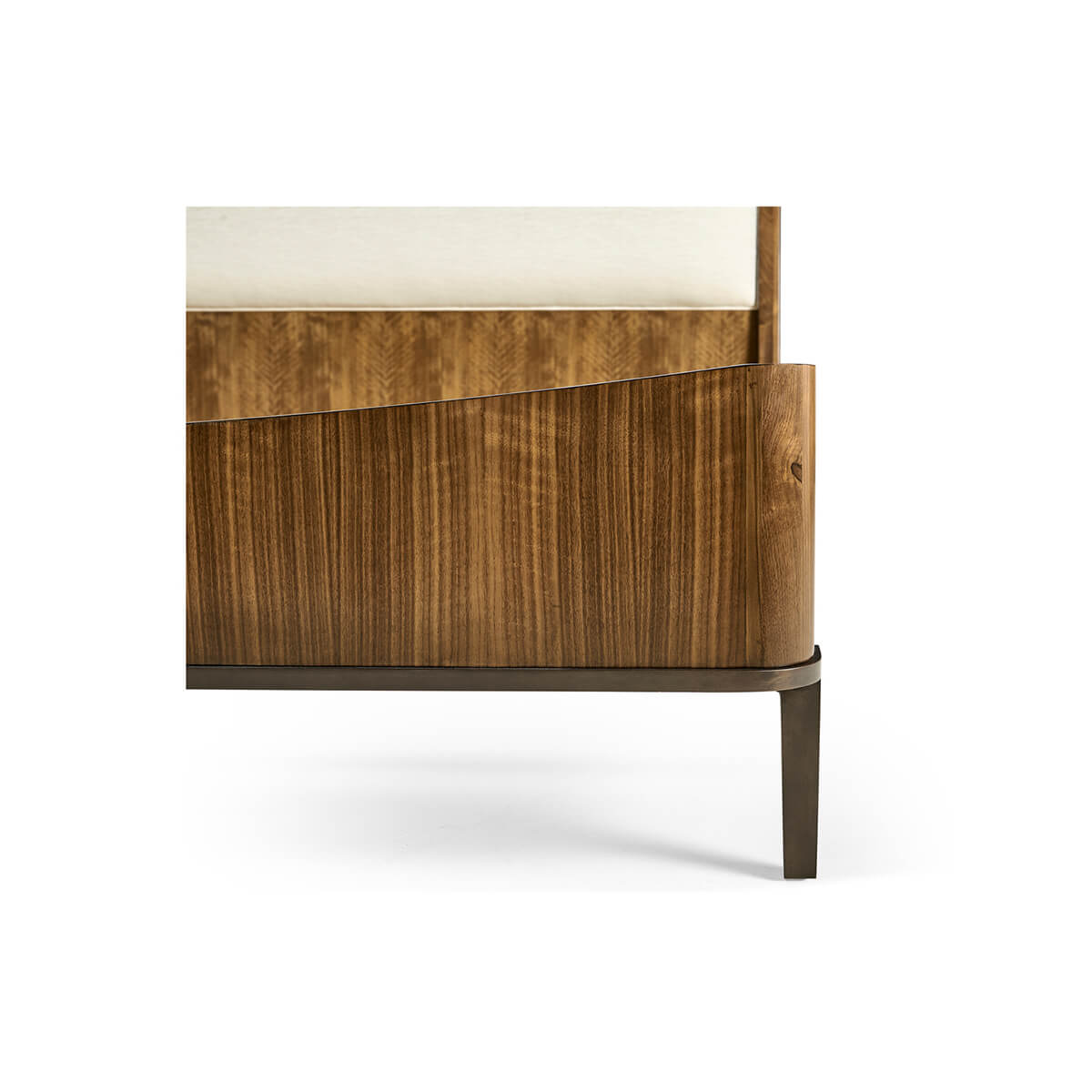 Mid Century Walnut Upholstered Bed - King