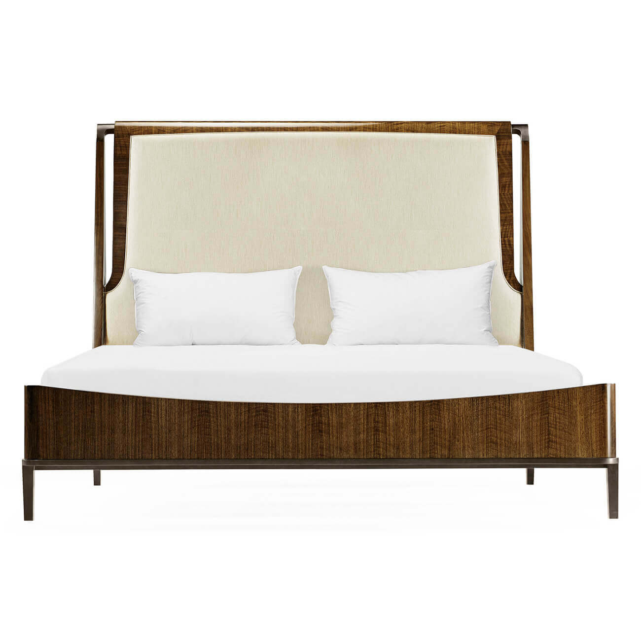 Mid Century Walnut Upholstered Bed - King