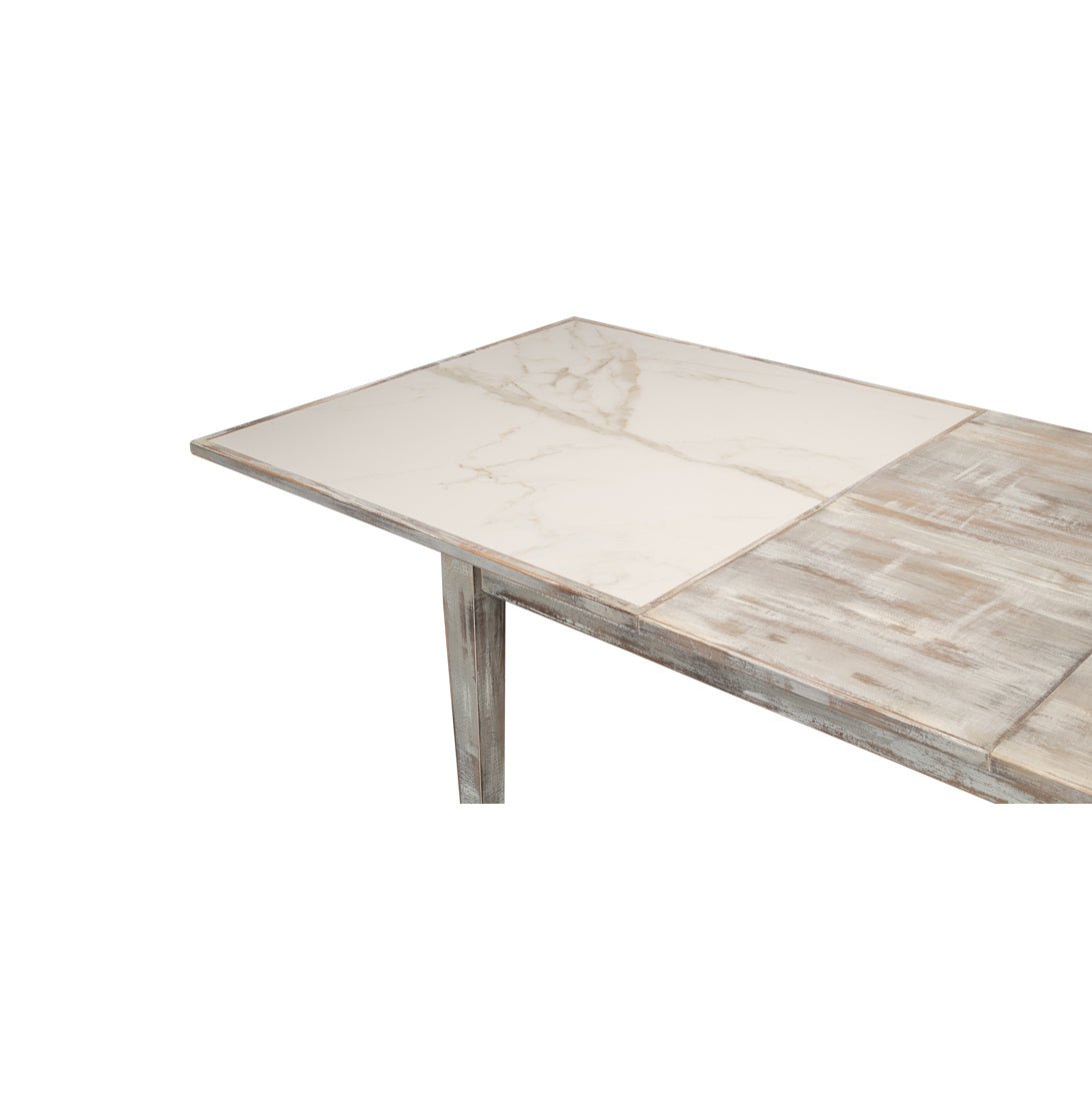 Table extensible peinte en gris néoclassique