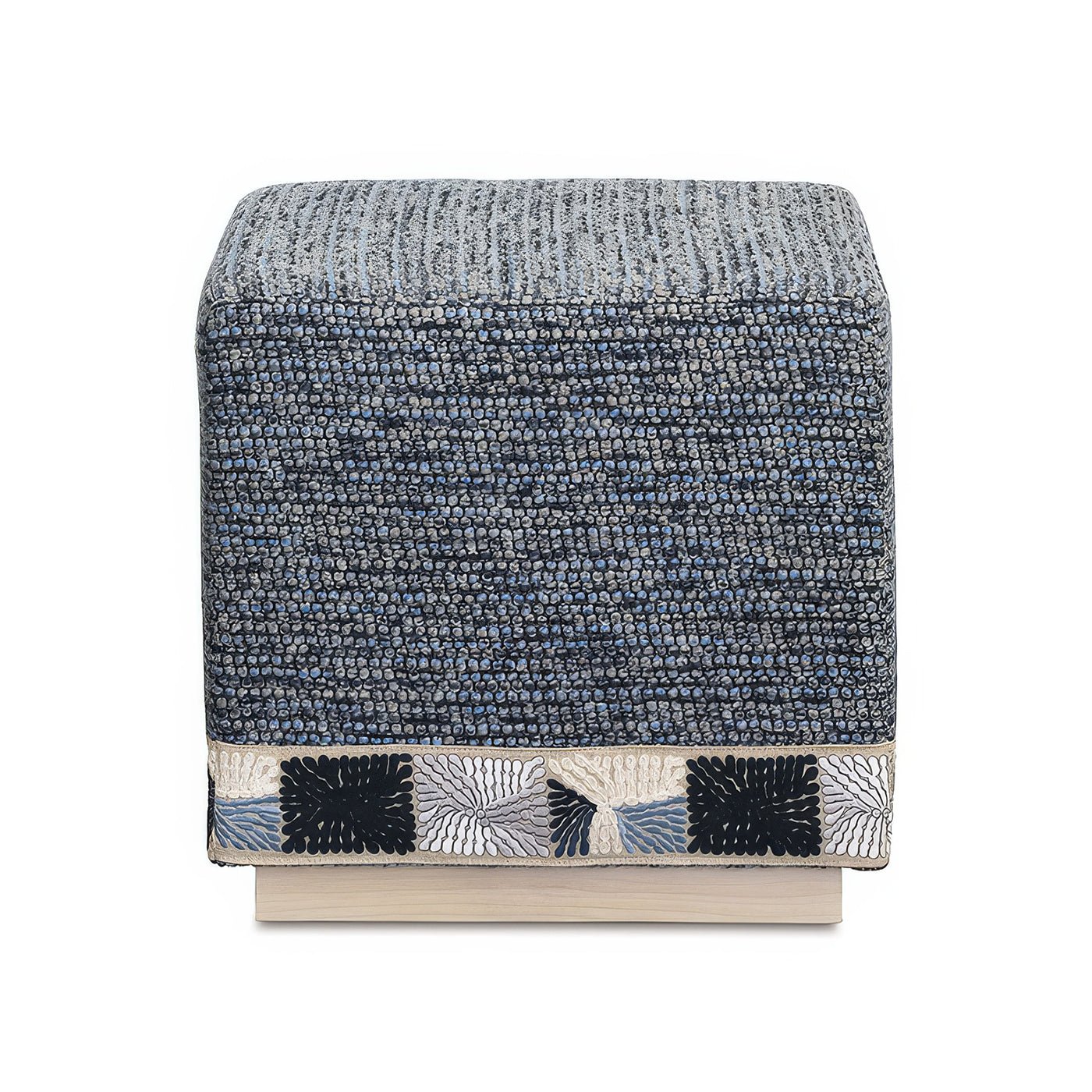Pouf Cube Bleu Océan