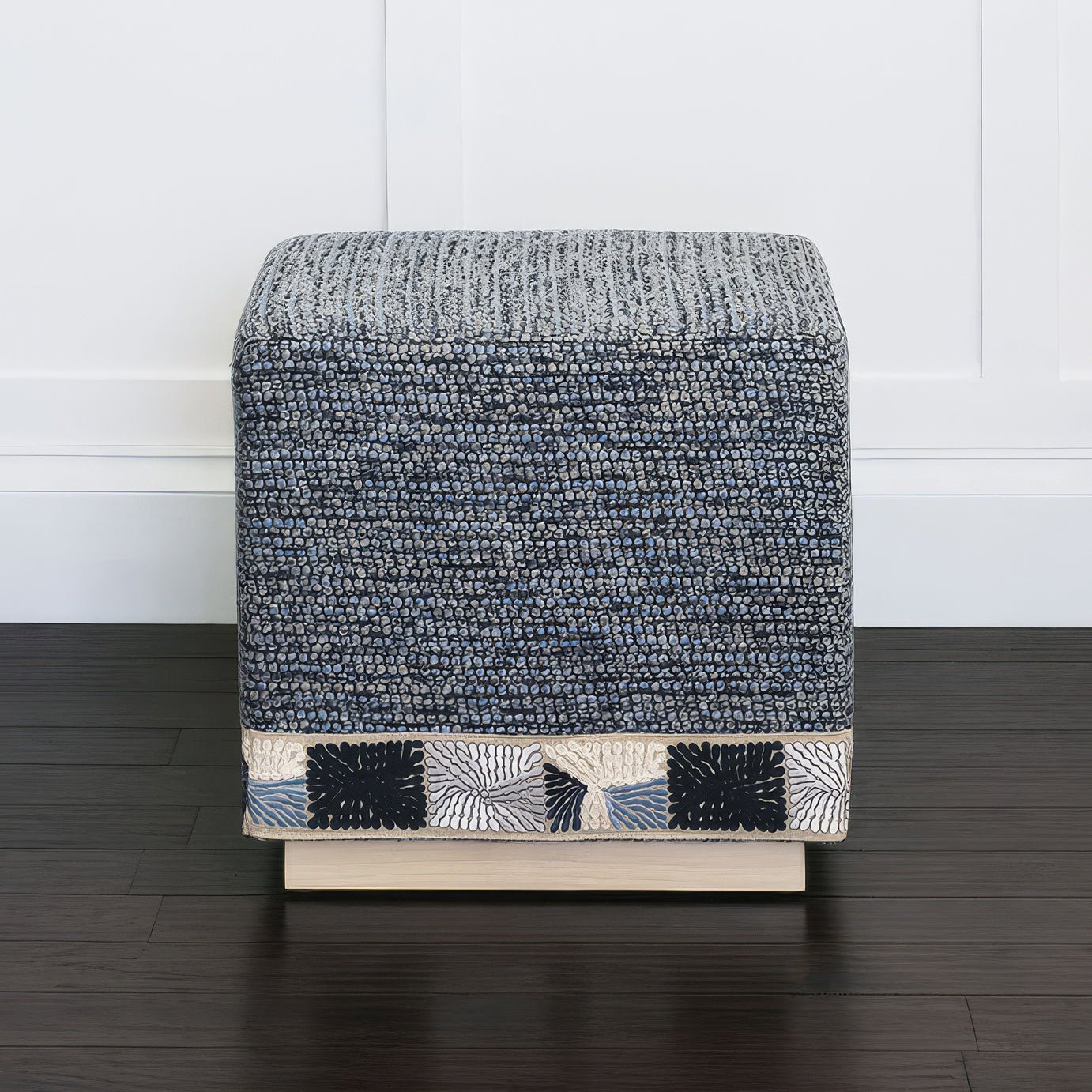 Pouf Cube Bleu Océan